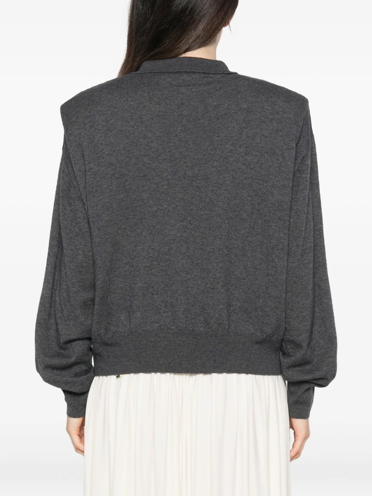 padded-shoulder polo top