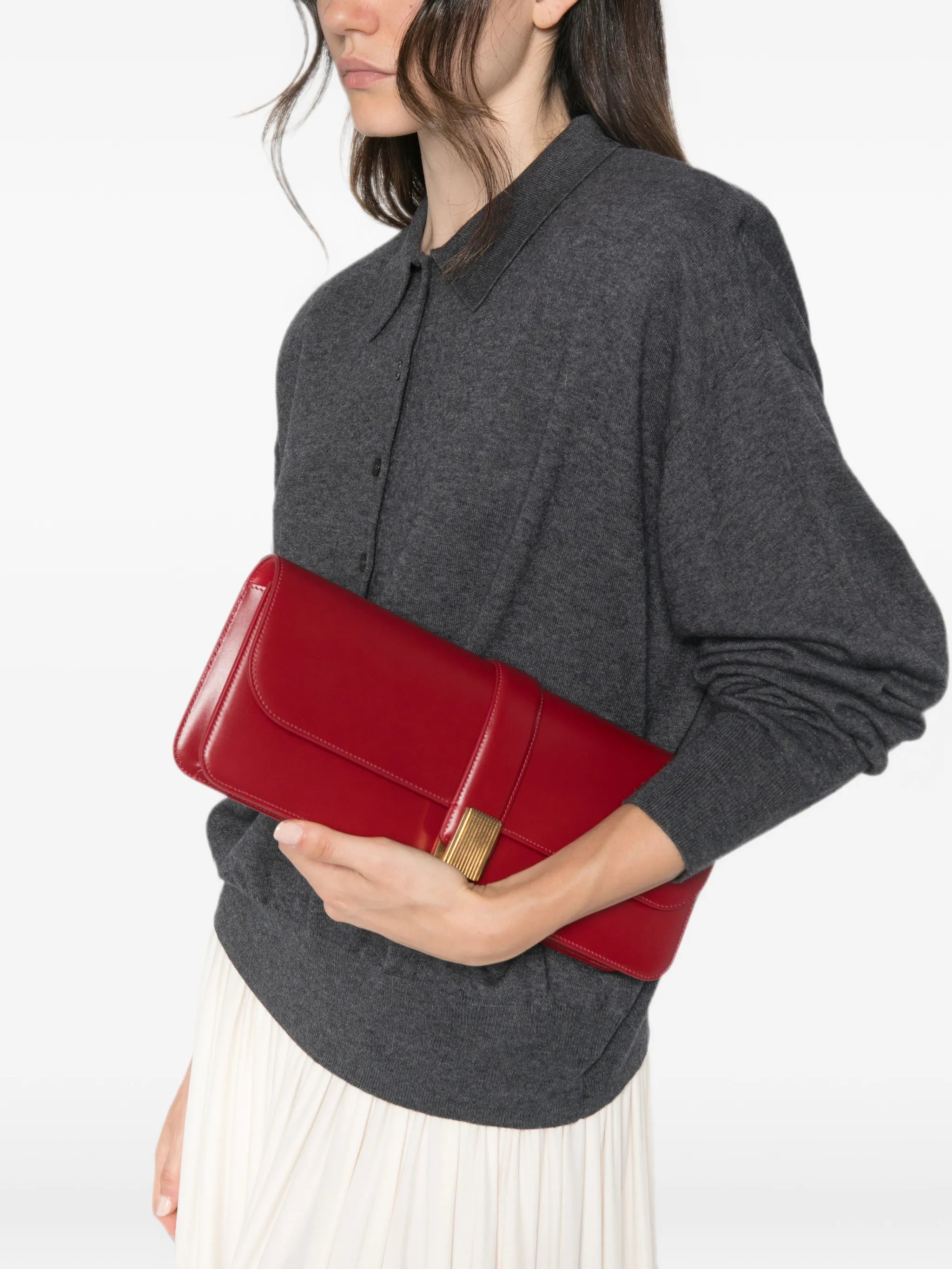 padded-shoulder polo top