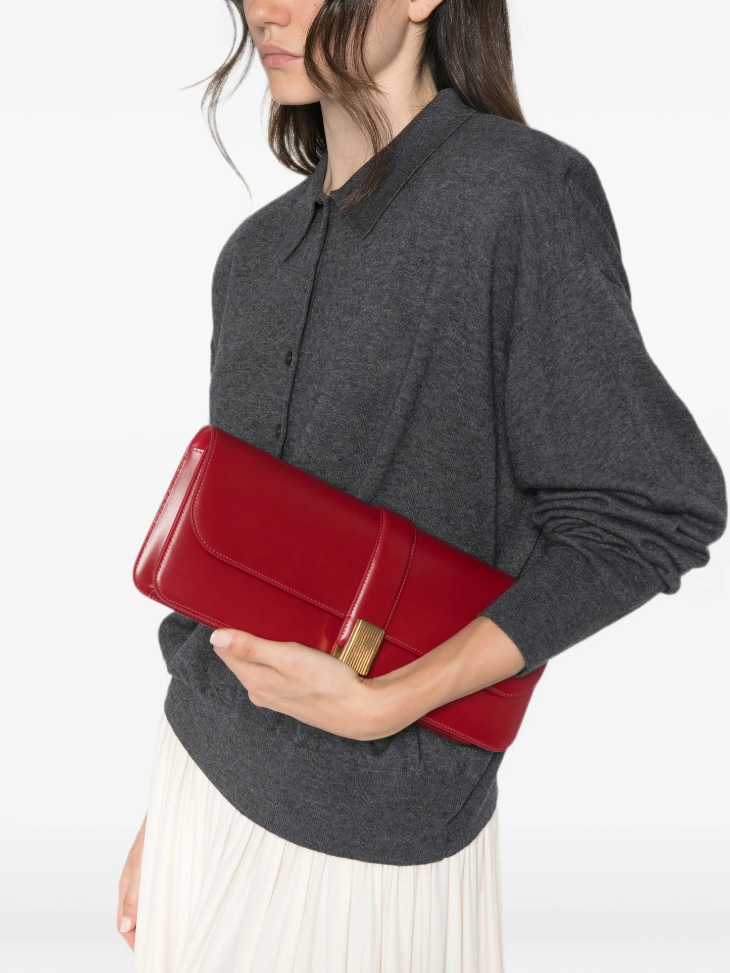 padded-shoulder polo top
