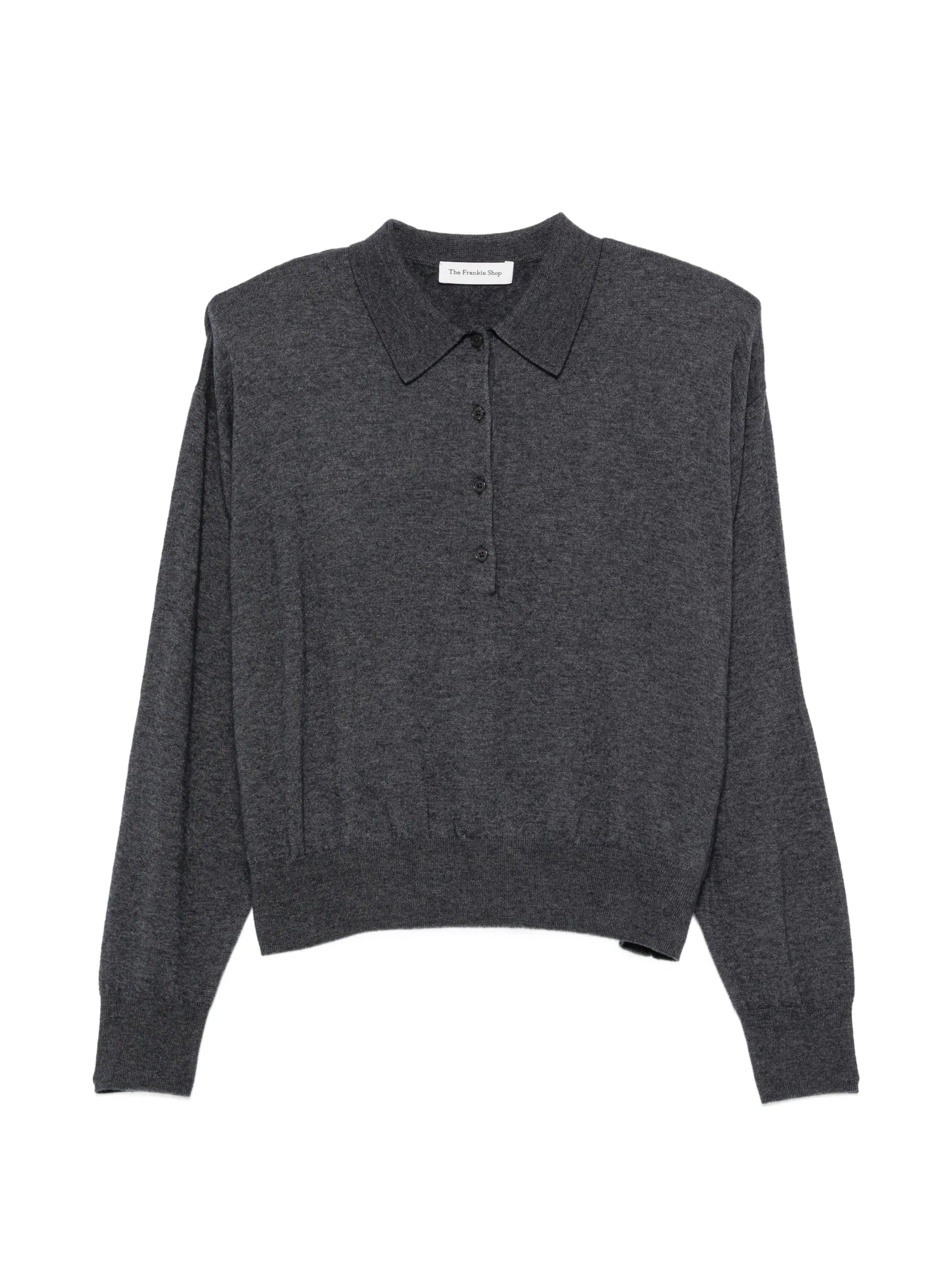 padded-shoulder polo top