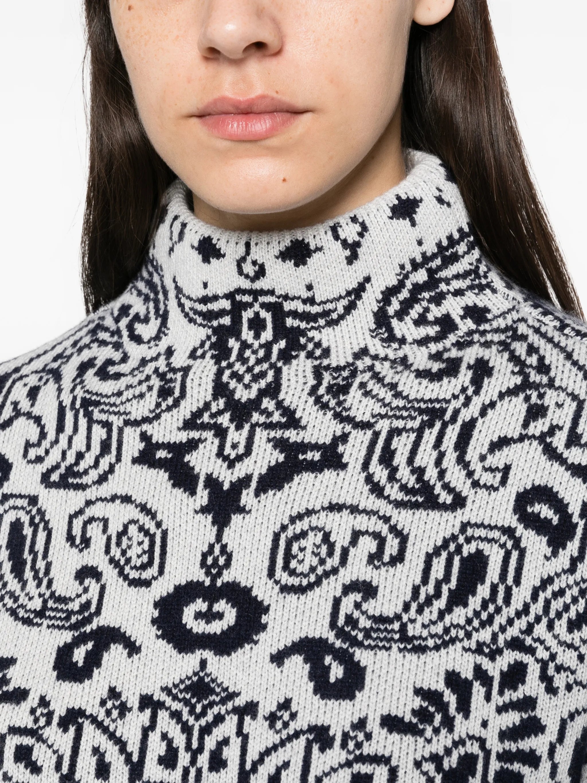 Anshin paisley-pattern sweater