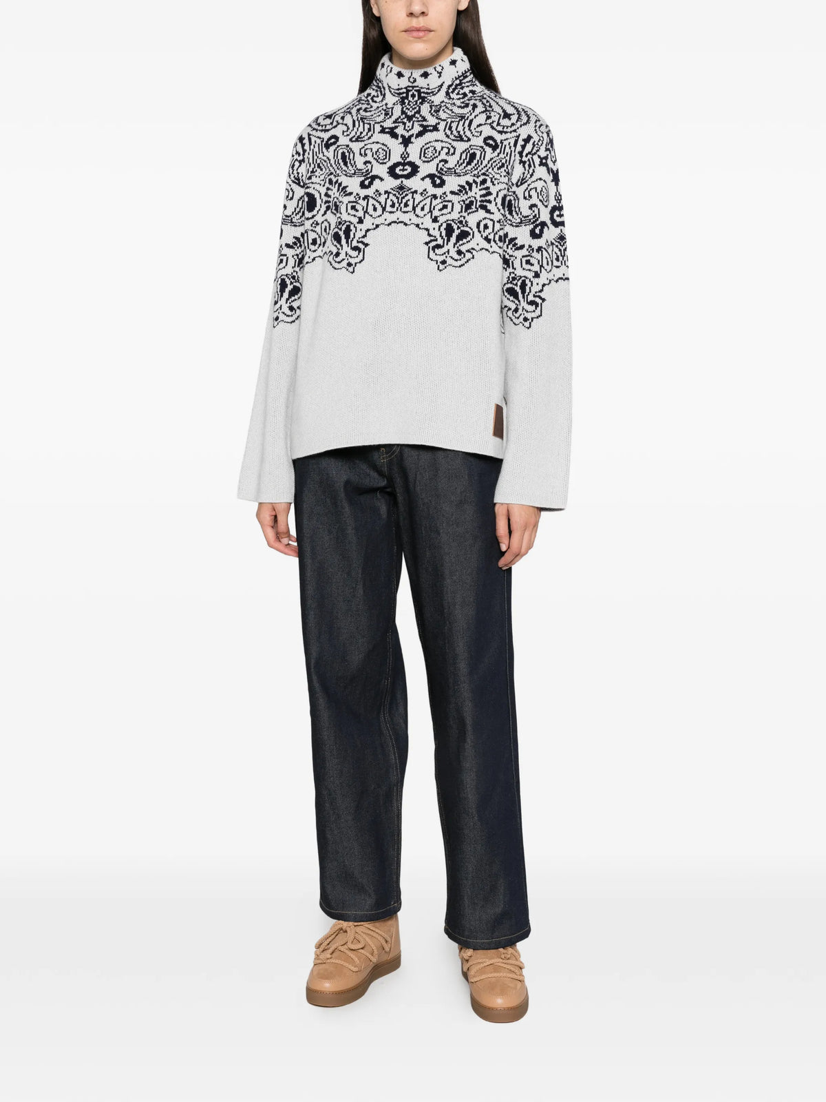 Anshin paisley-pattern sweater
