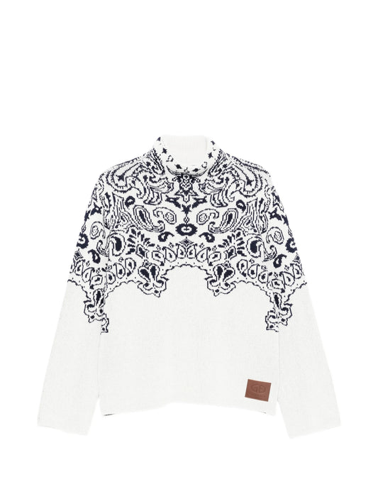 Anshin paisley-pattern sweater