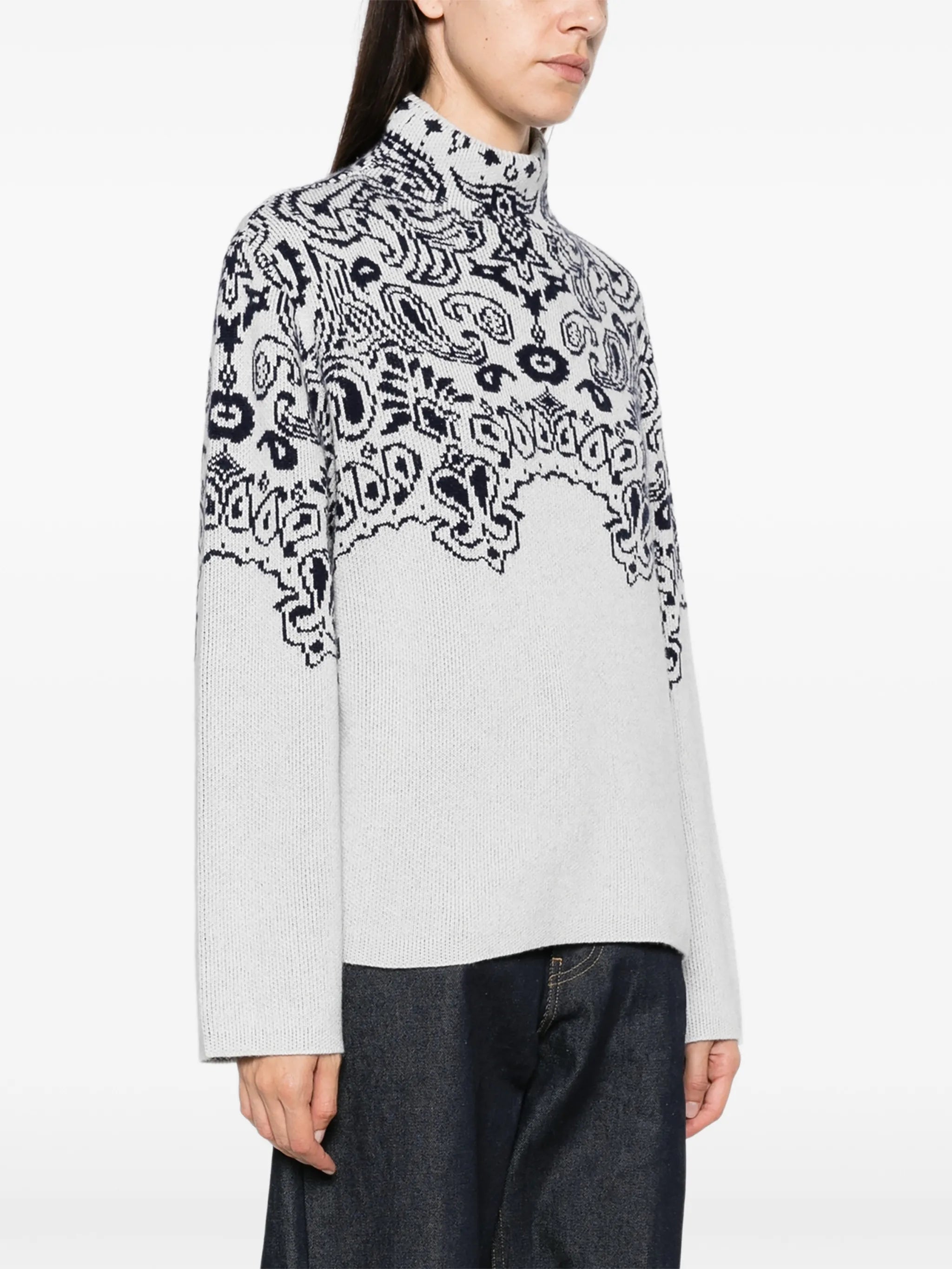 Anshin paisley-pattern sweater