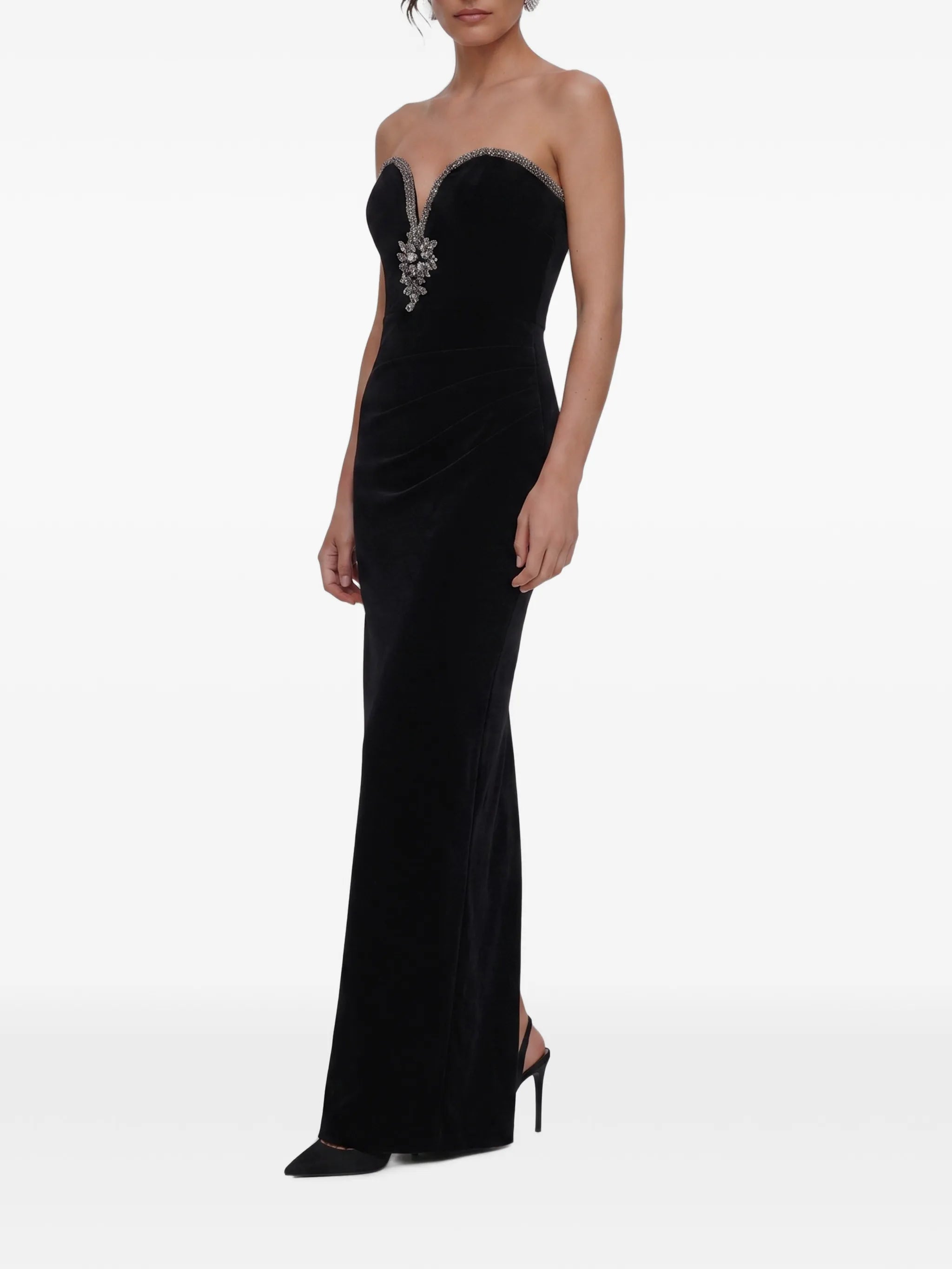 black velvet maxi dress