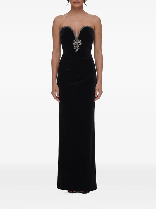 black velvet maxi dress