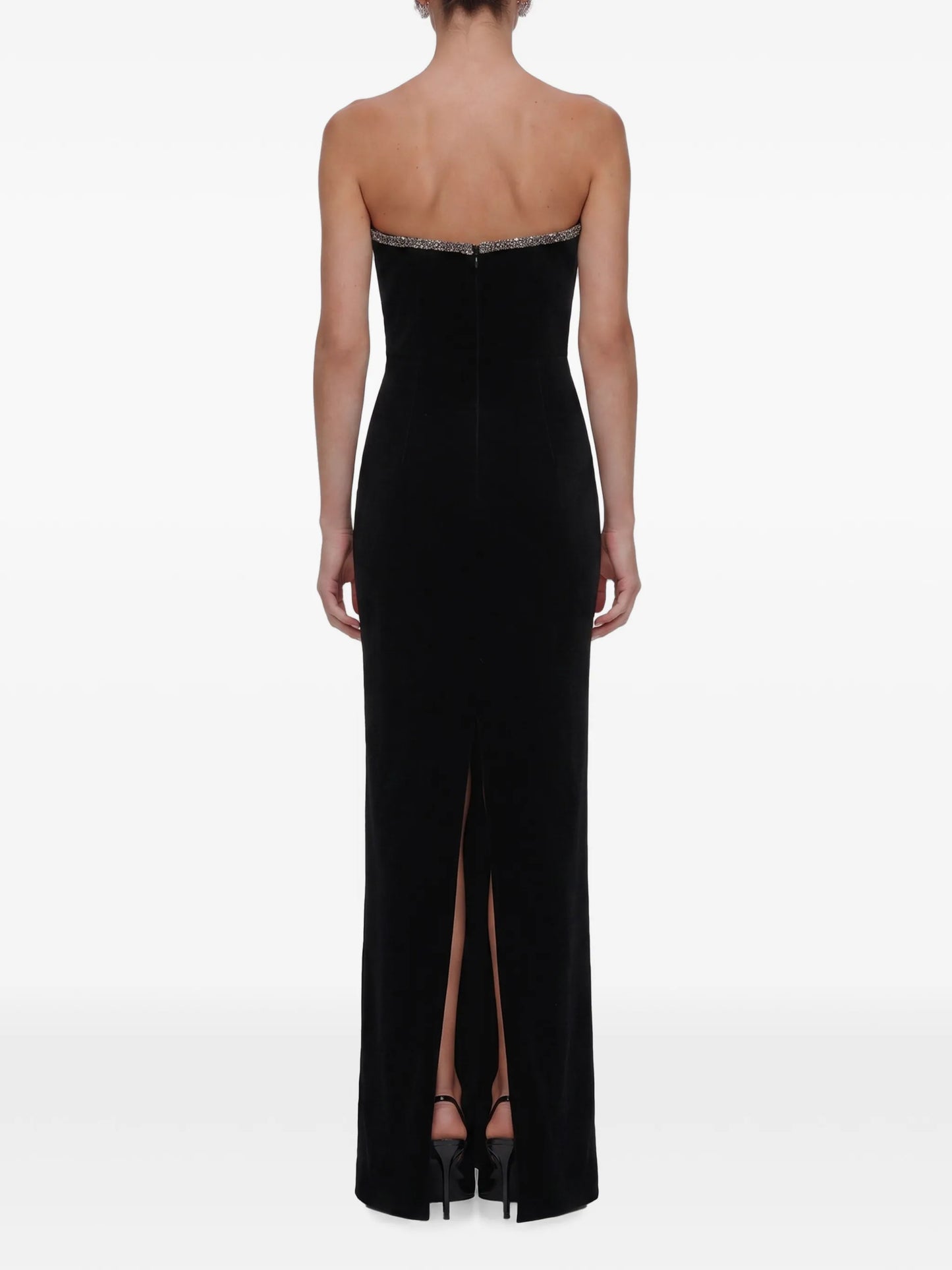 black velvet maxi dress