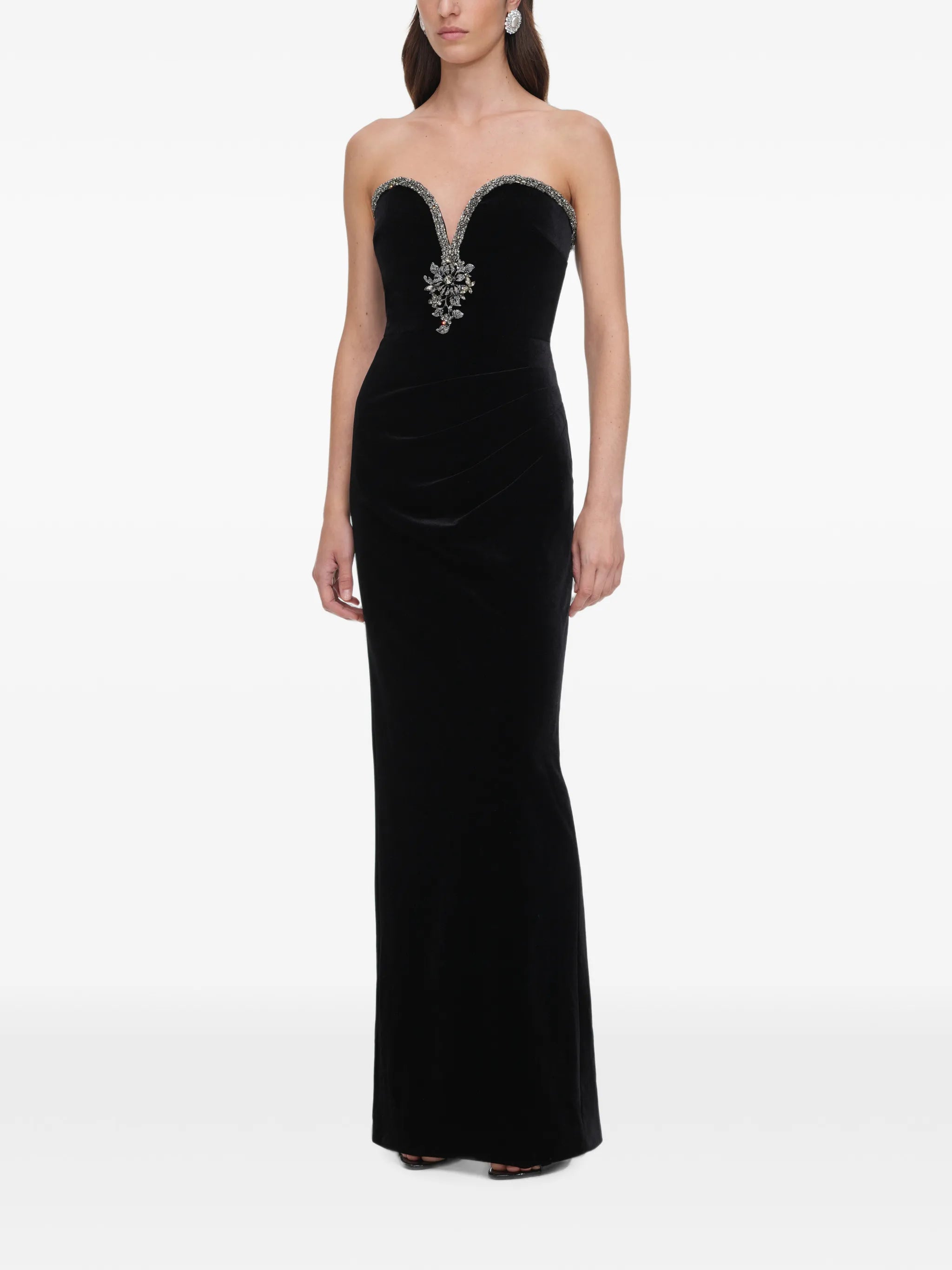 black velvet maxi dress
