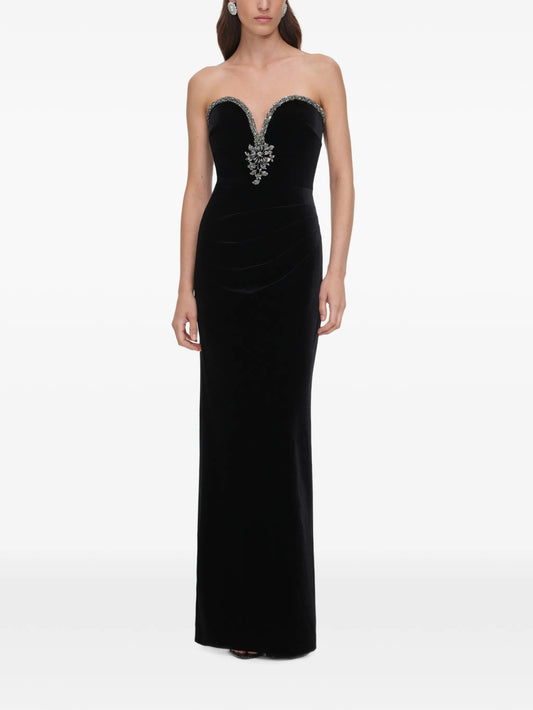 black velvet maxi dress