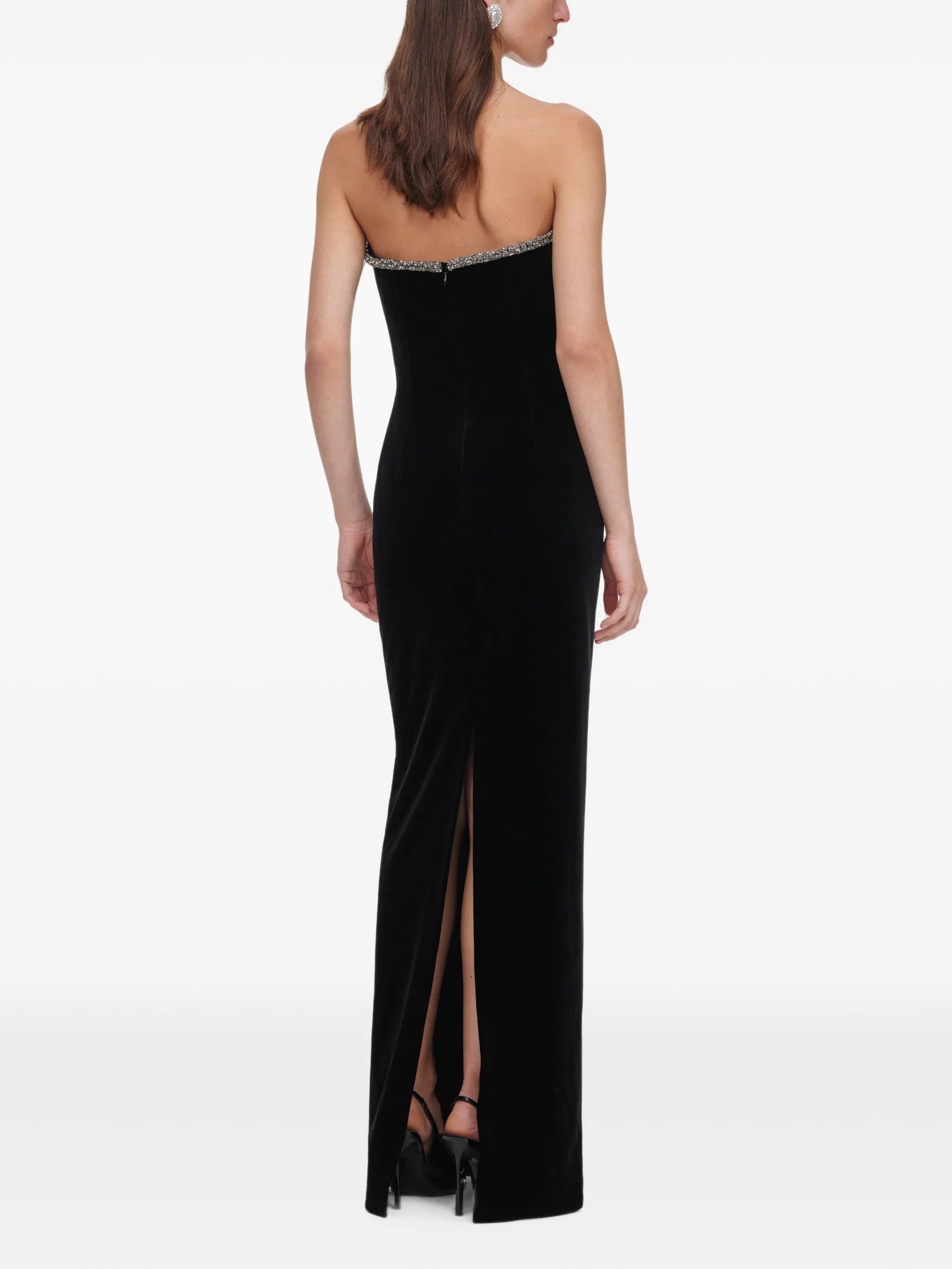black velvet maxi dress