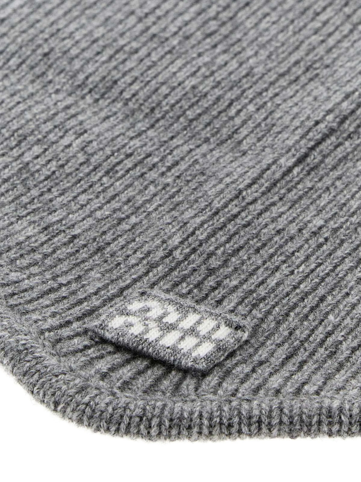 ribbed-knit logo-patch scarf