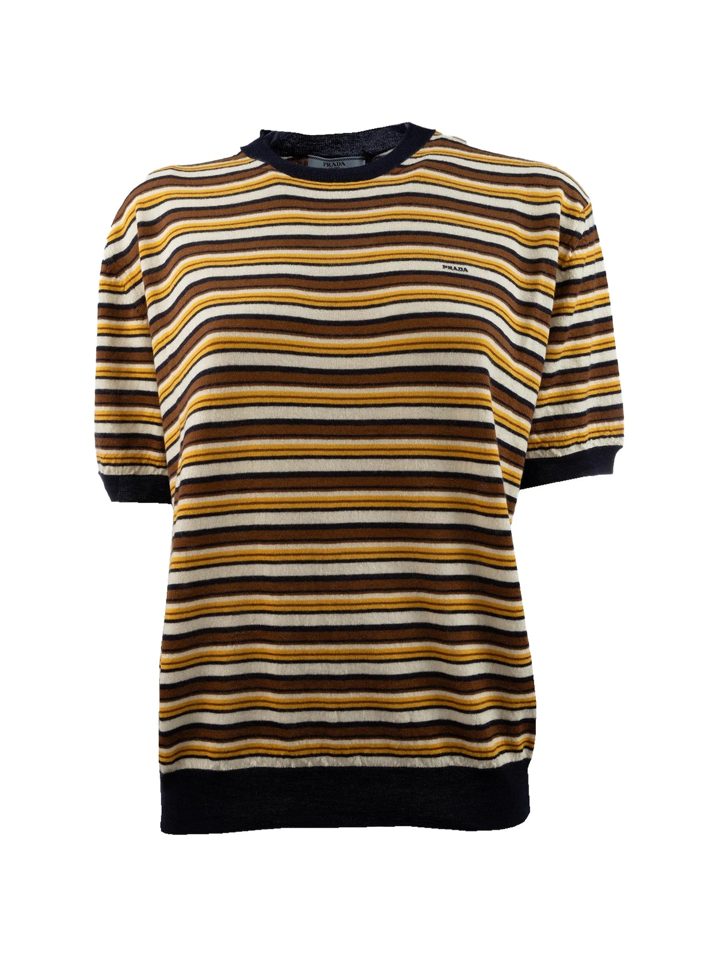 striped short-sleeve sweater