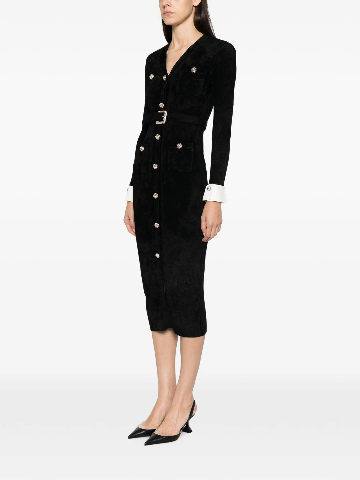chenille knit midi dress