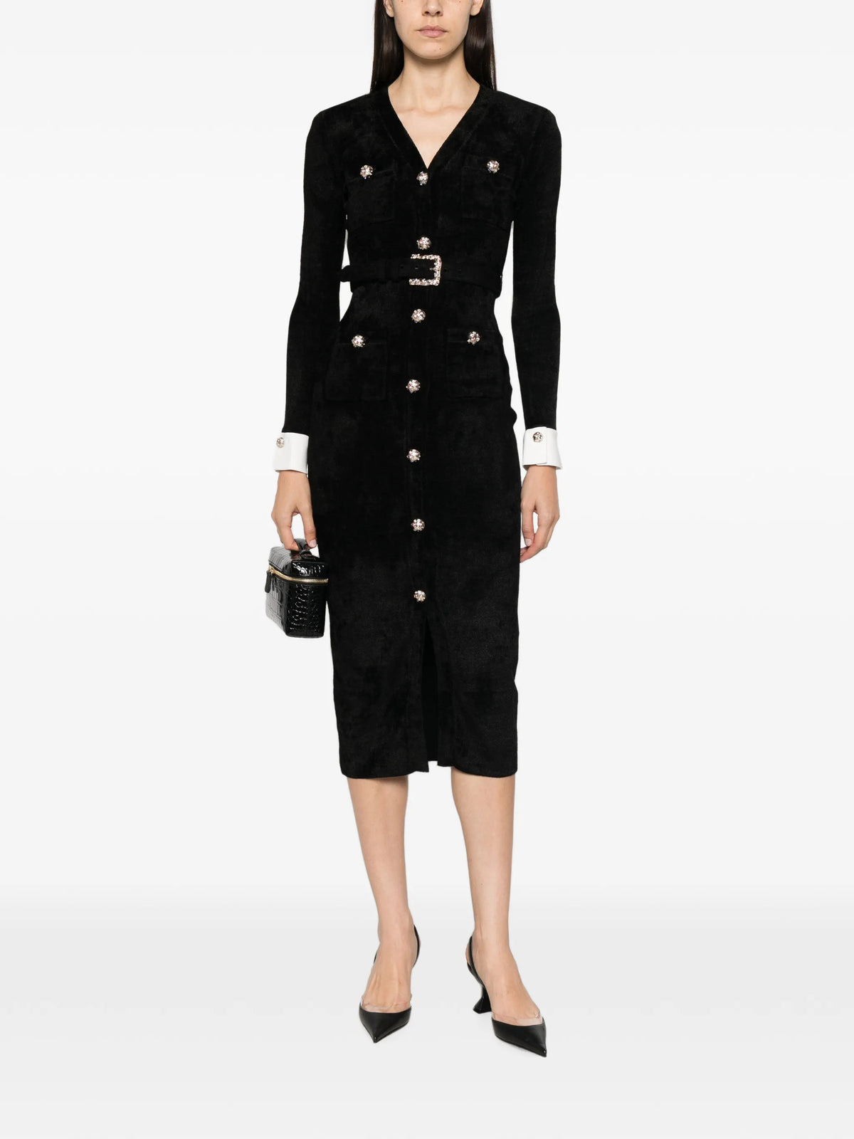 chenille knit midi dress