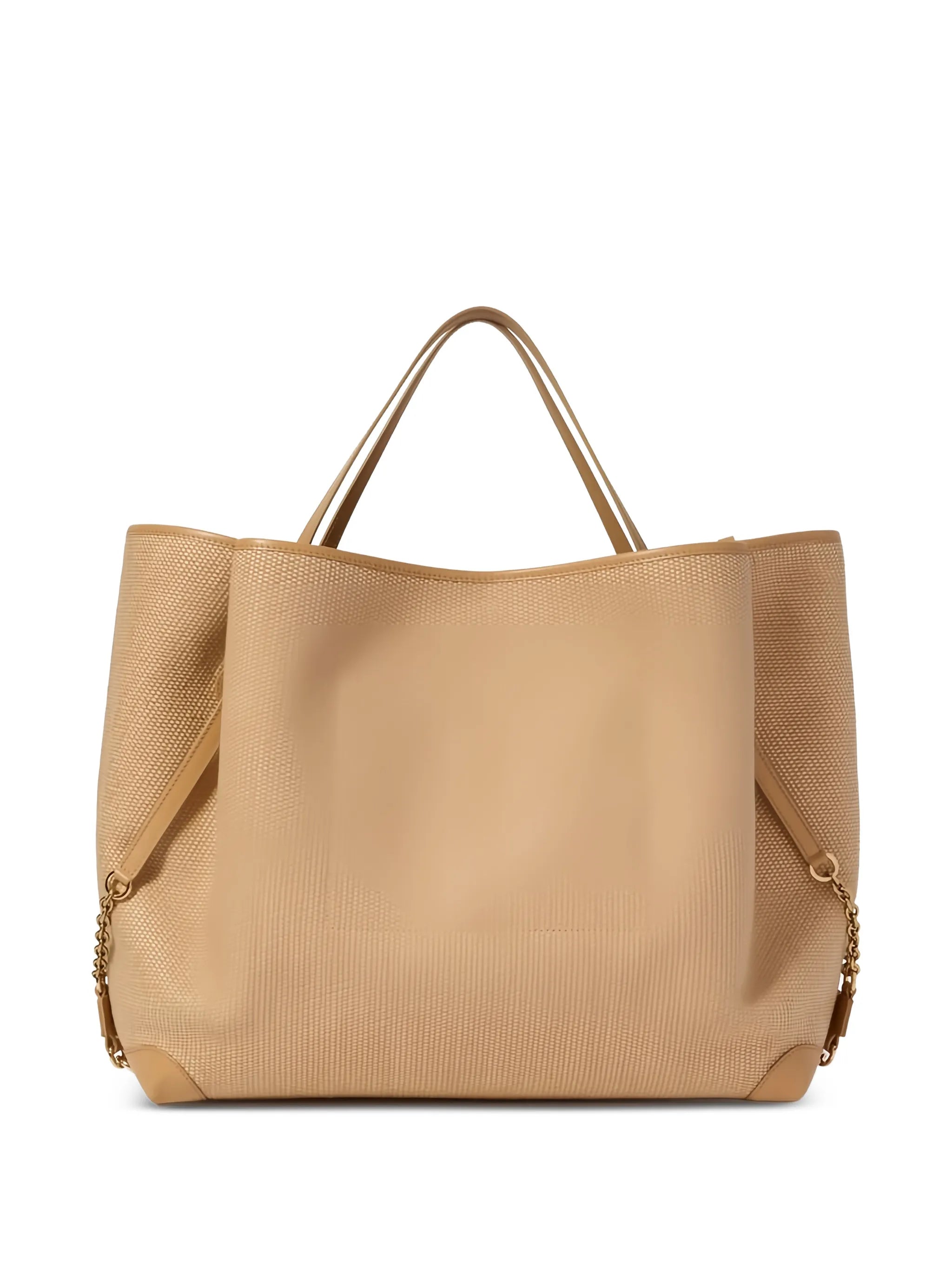 large Clover double carry bag in raffia-effect fibers