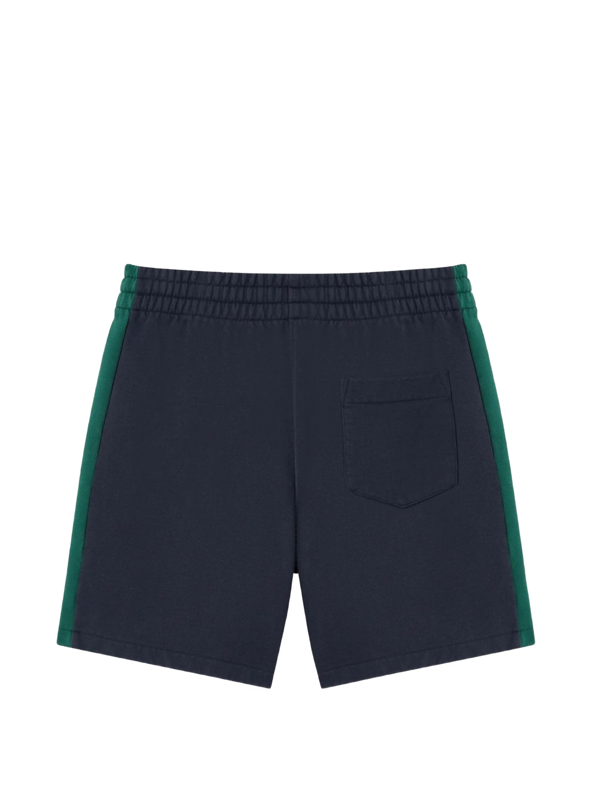 navy & green panelled sweatshorts