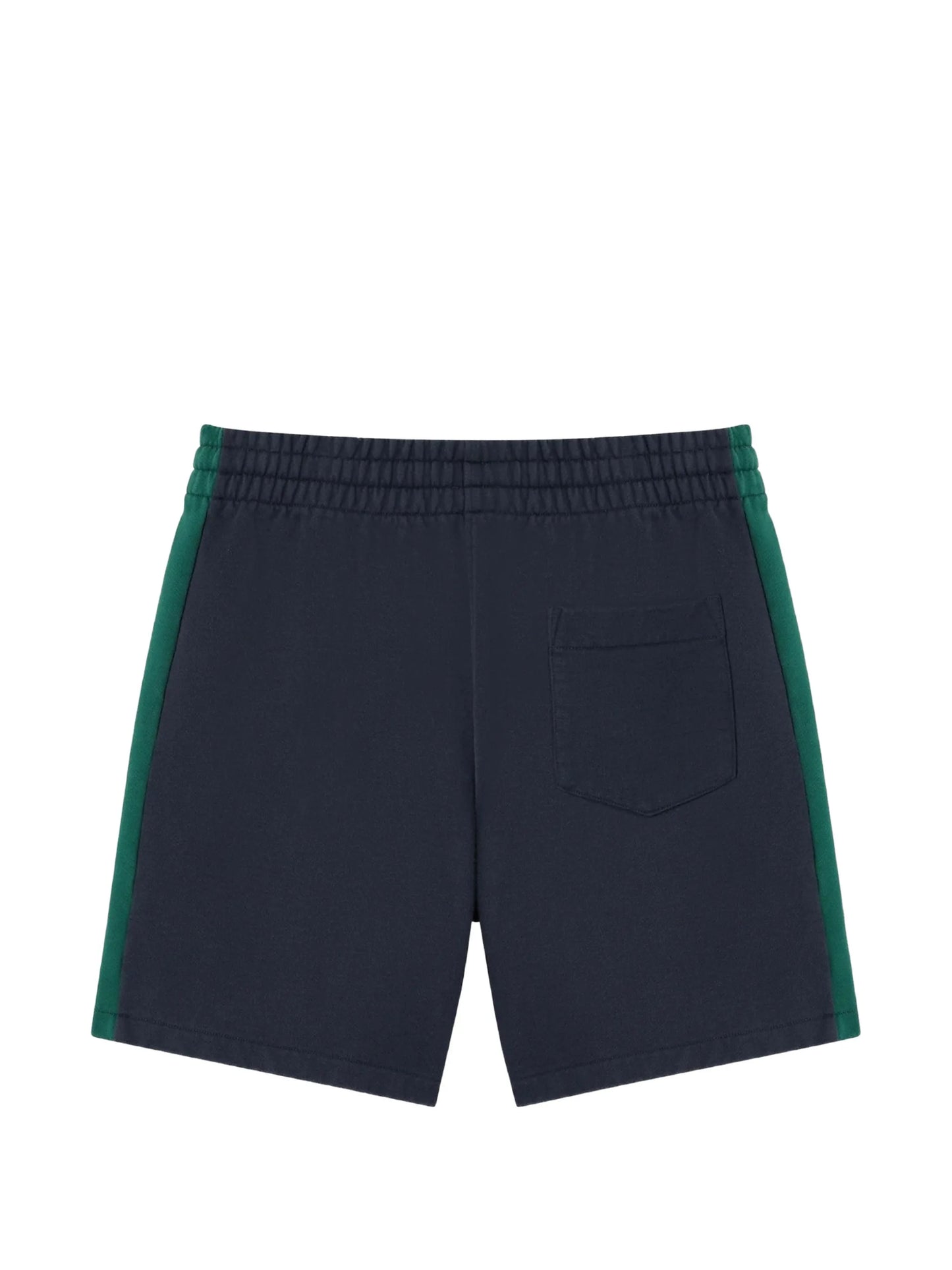 navy & green panelled sweatshorts