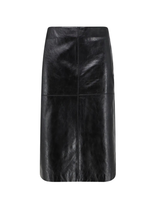 Gwen leather midi skirt
