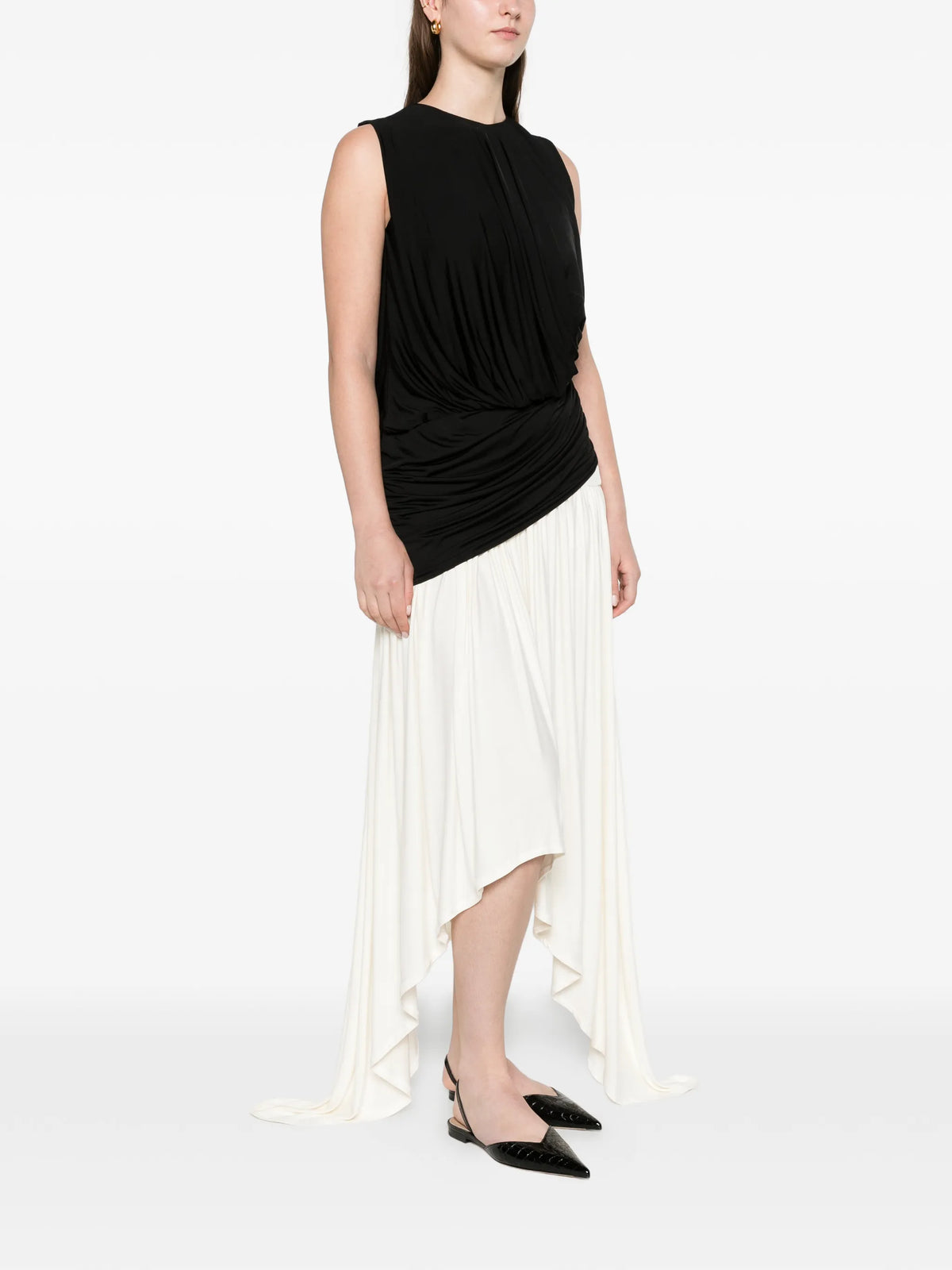 layered drape top in black