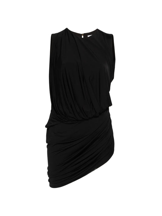 layered drape top in black