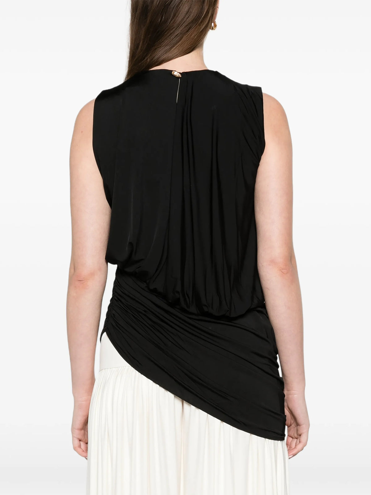 layered drape top in black