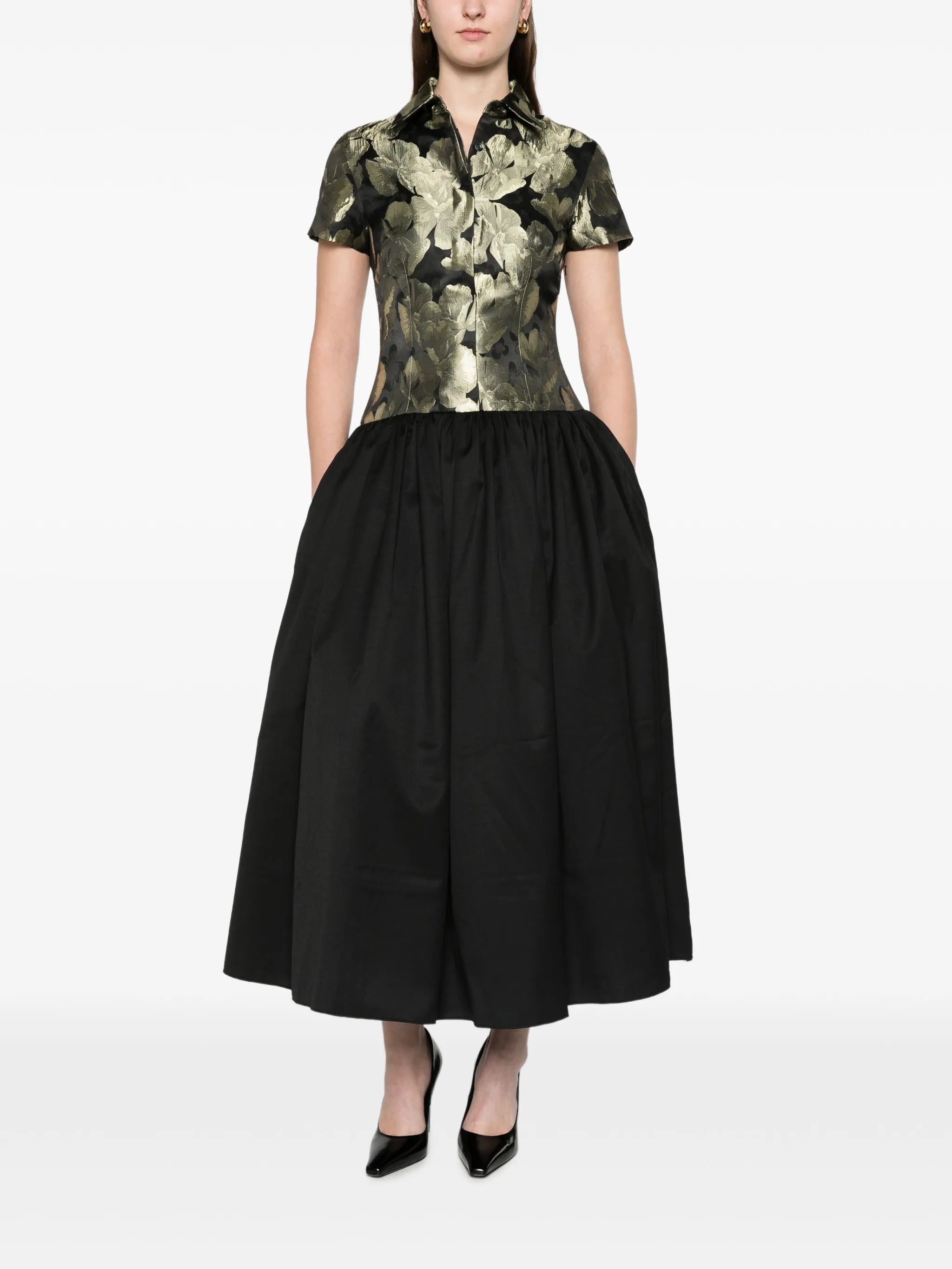 jacquard shirt dress