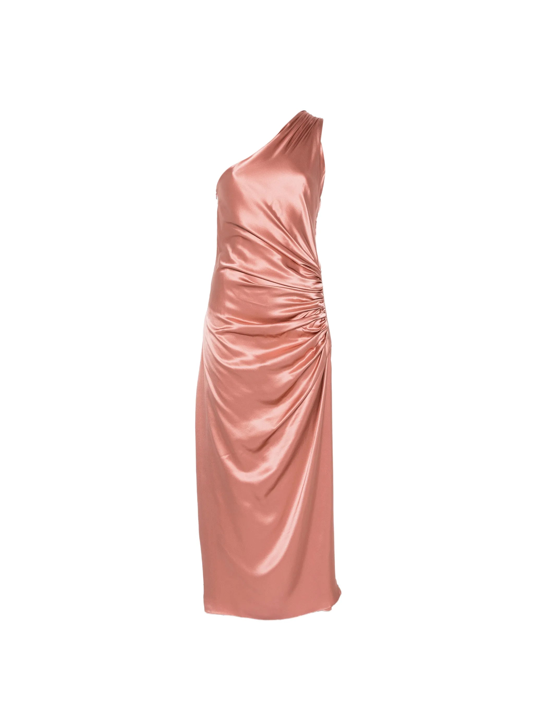 one-shoulder drape dress