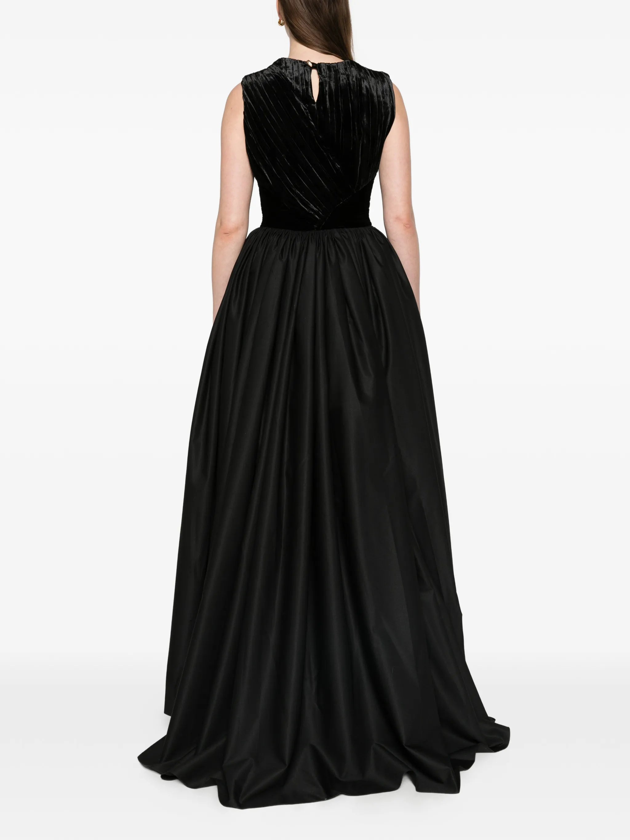 pleated bodice dress