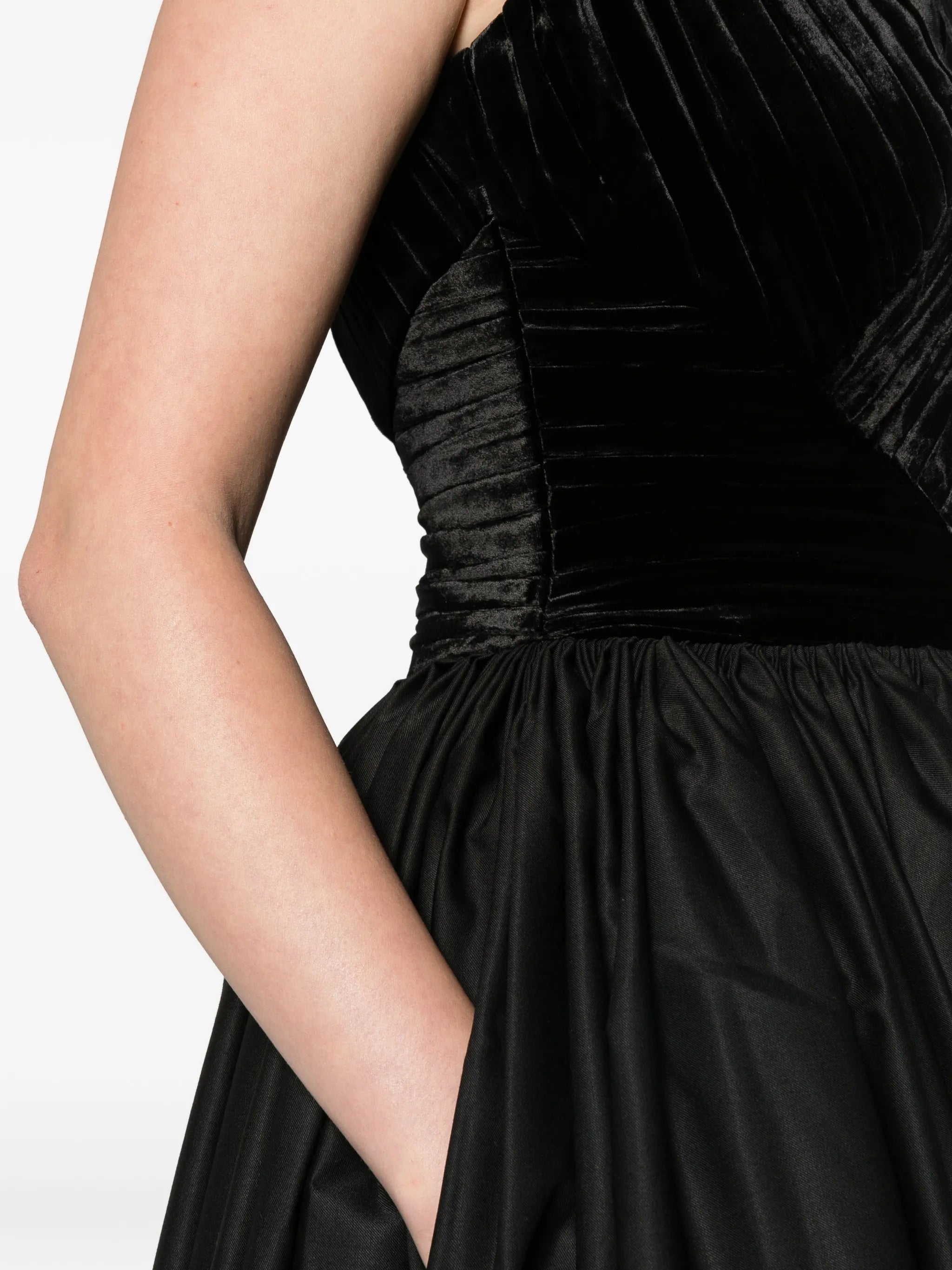 pleated bodice dress