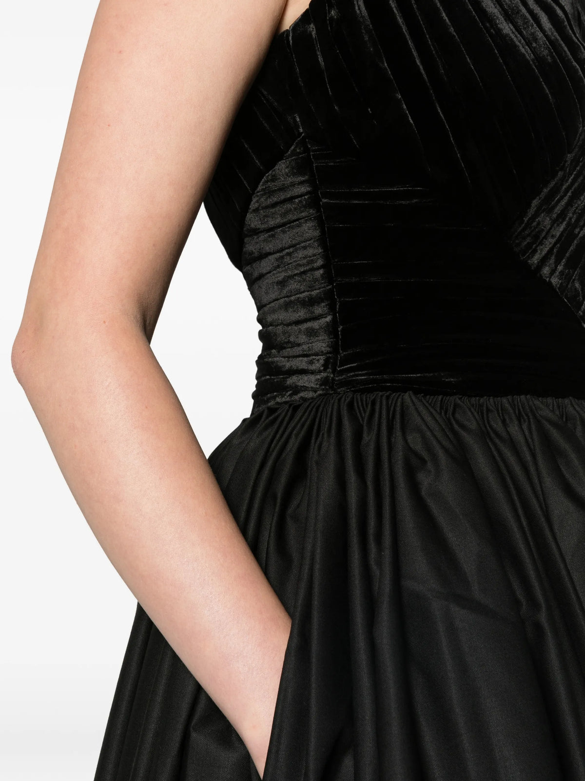pleated bodice dress