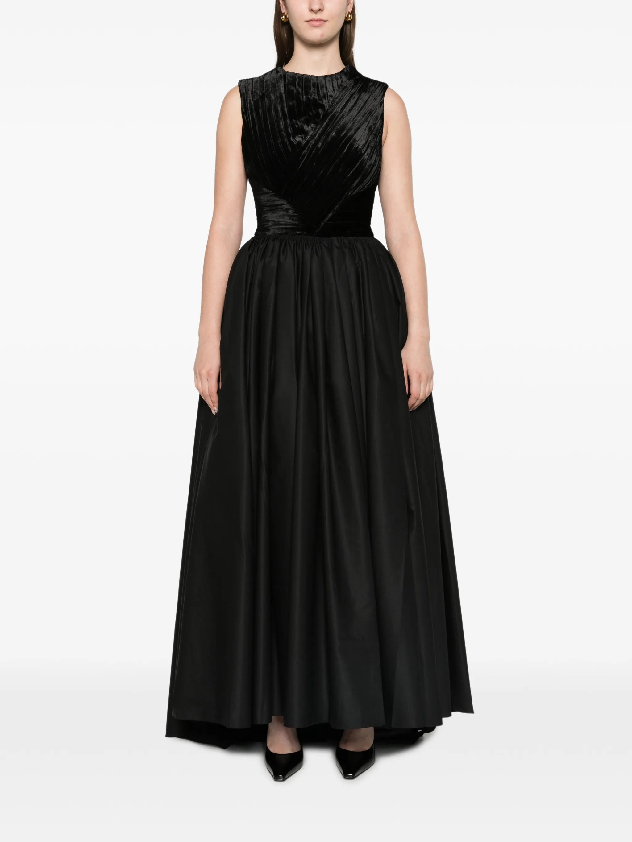 pleated bodice dress