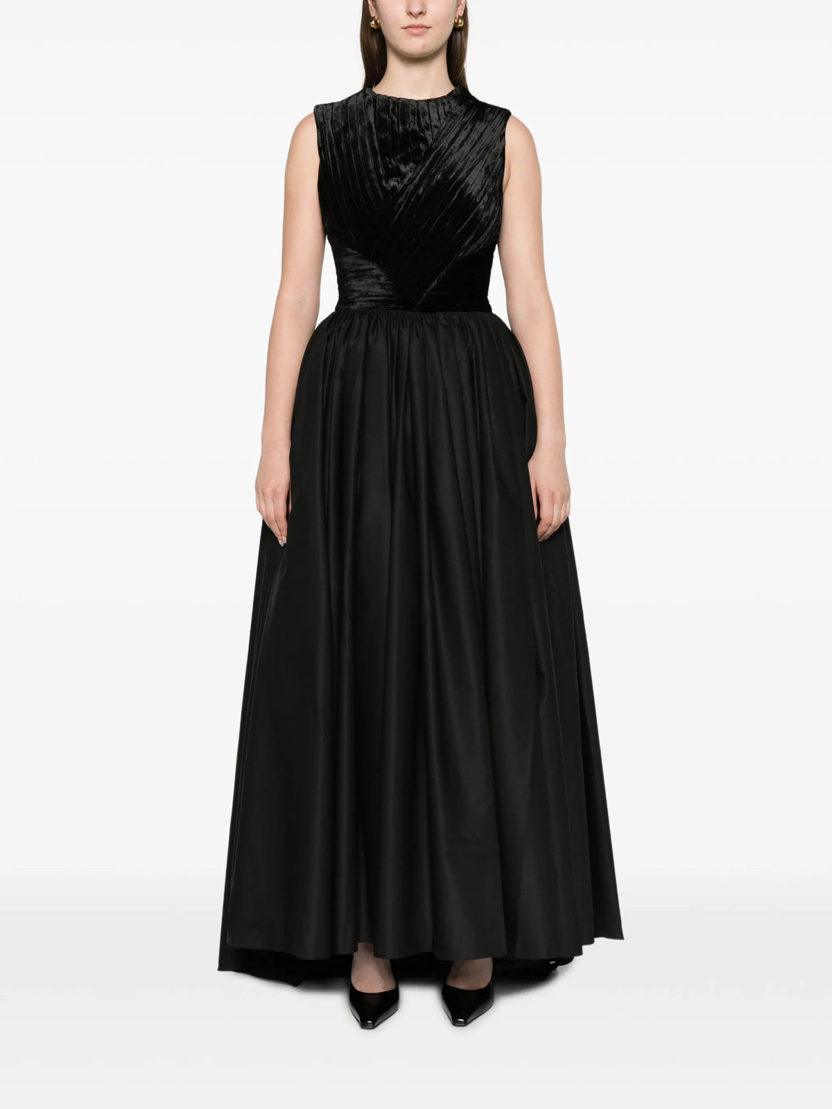 pleated bodice dress
