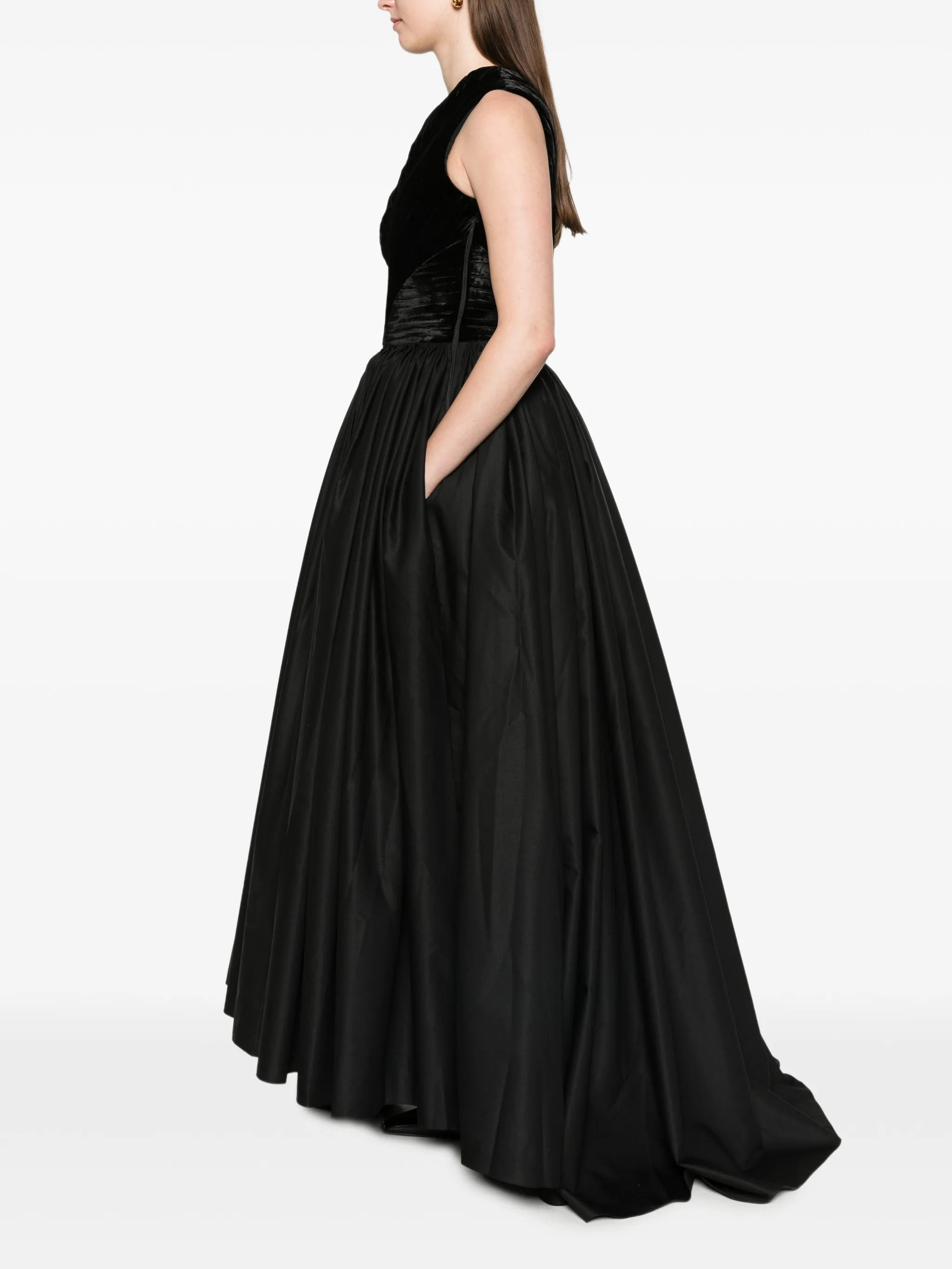 pleated bodice dress
