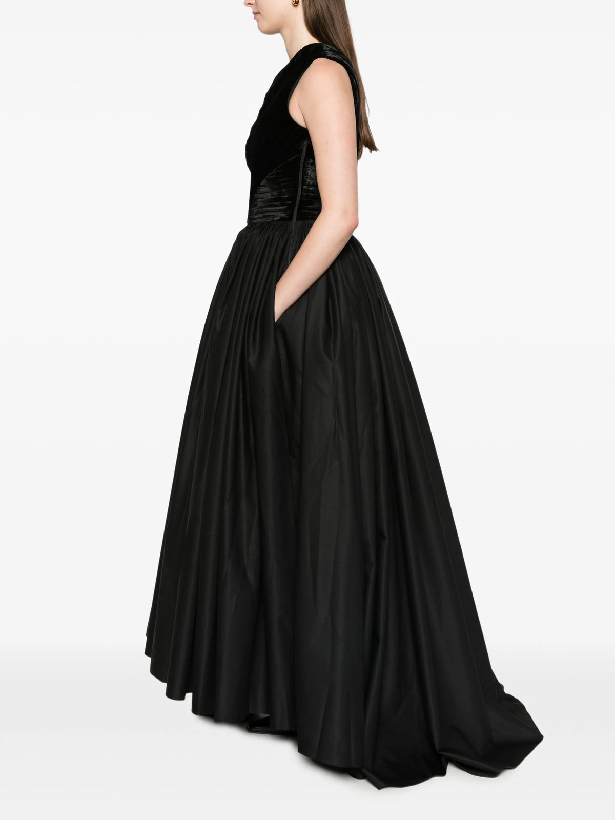 pleated bodice dress