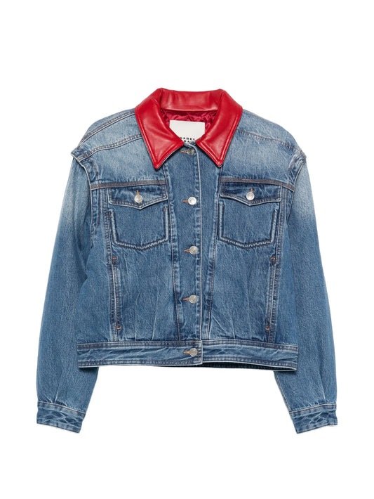 Devyn contrast-collar denim jacket