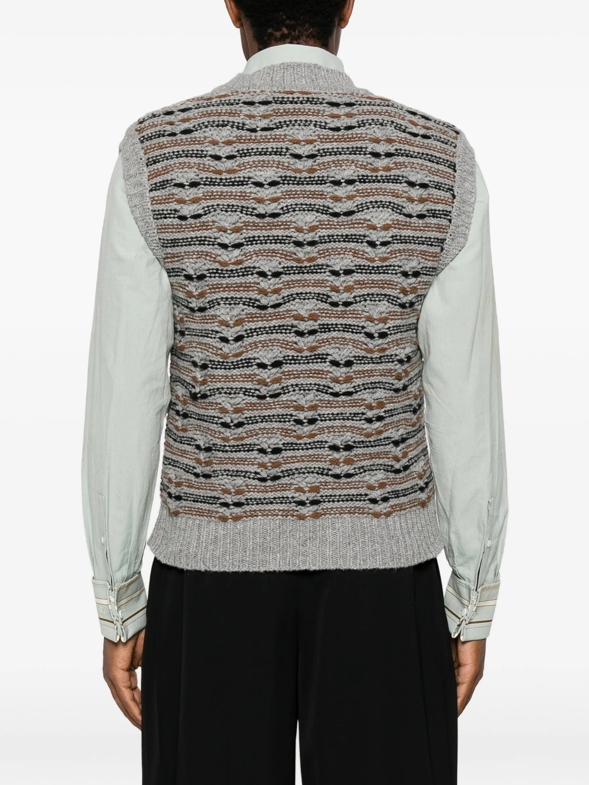 patterned sleeveless sweater