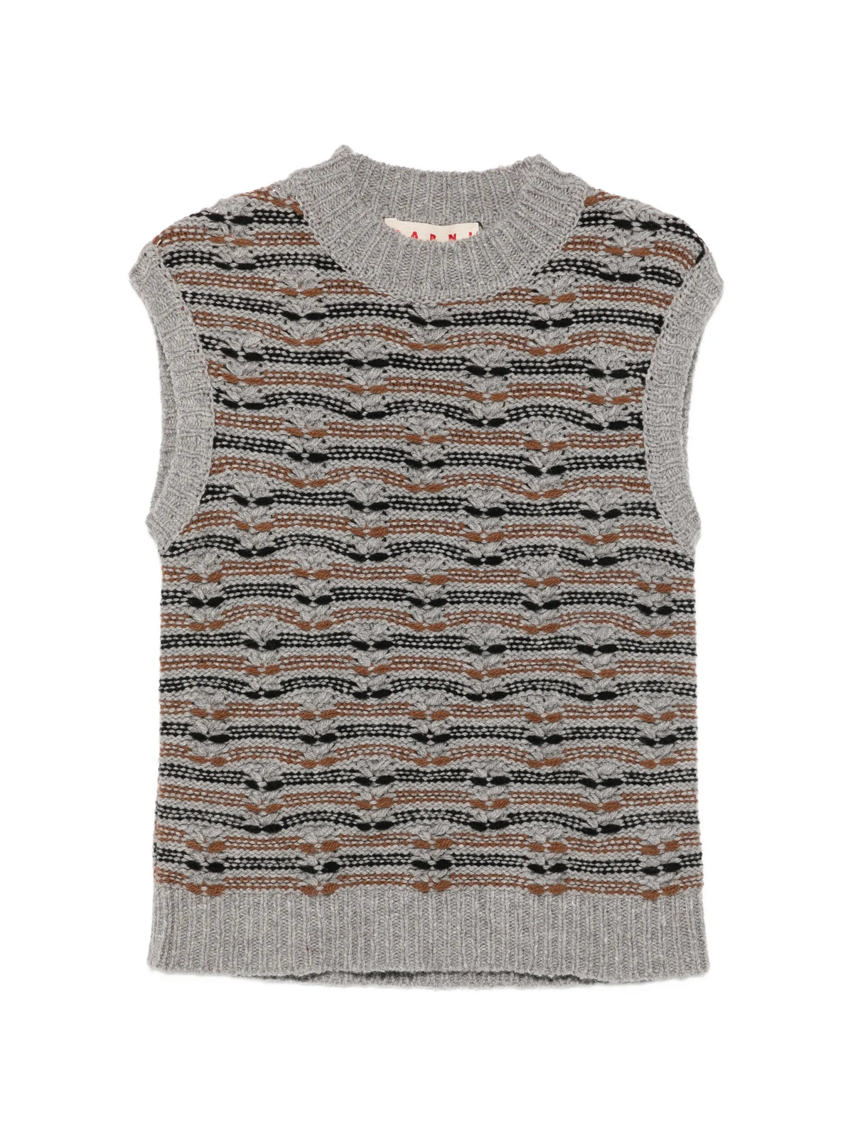 patterned sleeveless sweater