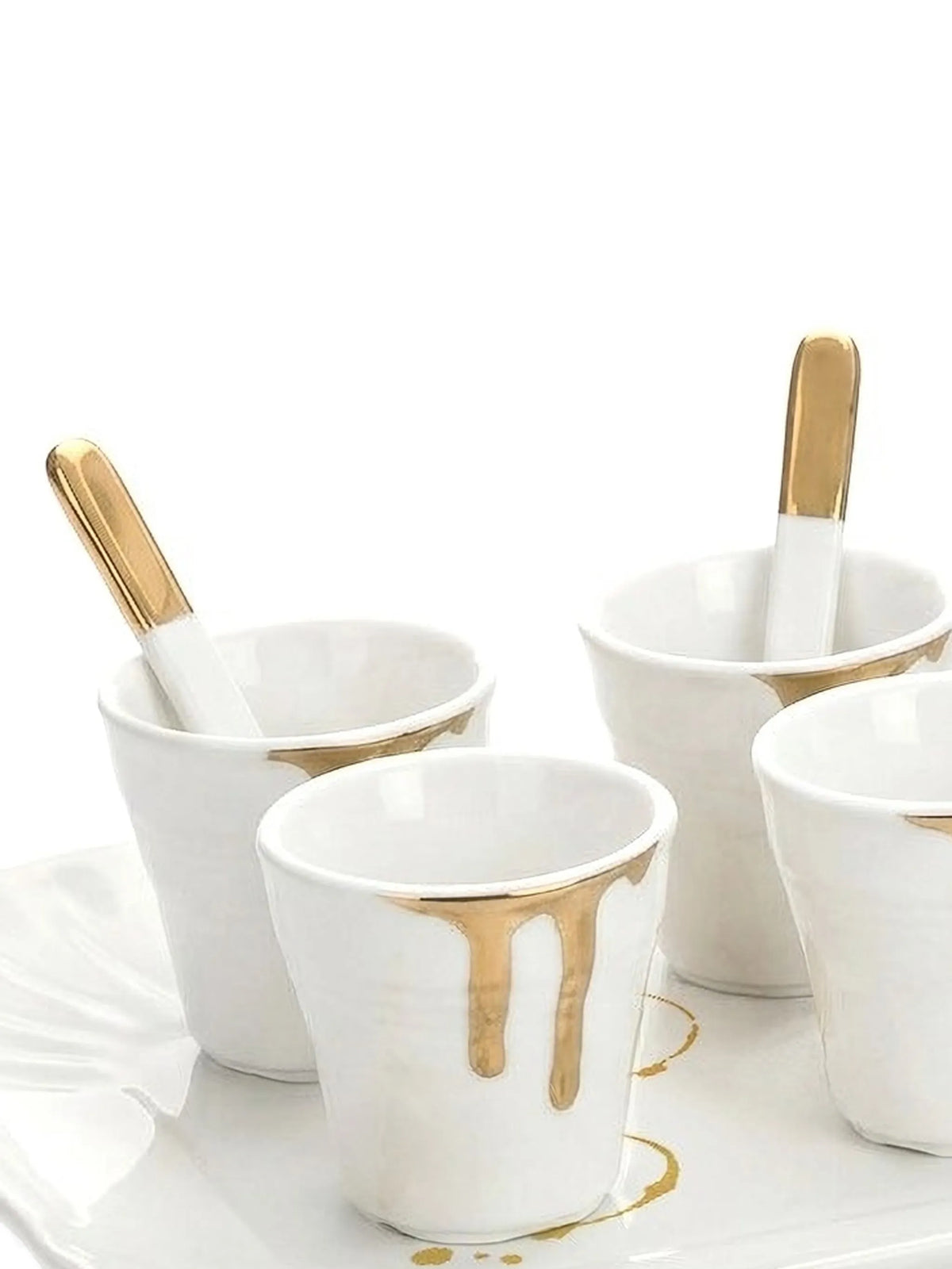 Estetico Quotidiano drip-effect coffee cups and tray set