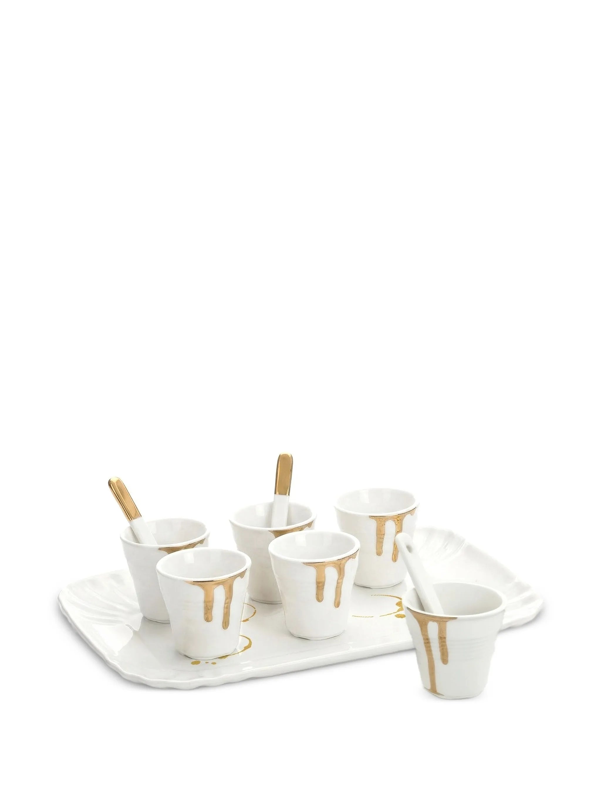 Estetico Quotidiano drip-effect coffee cups and tray set