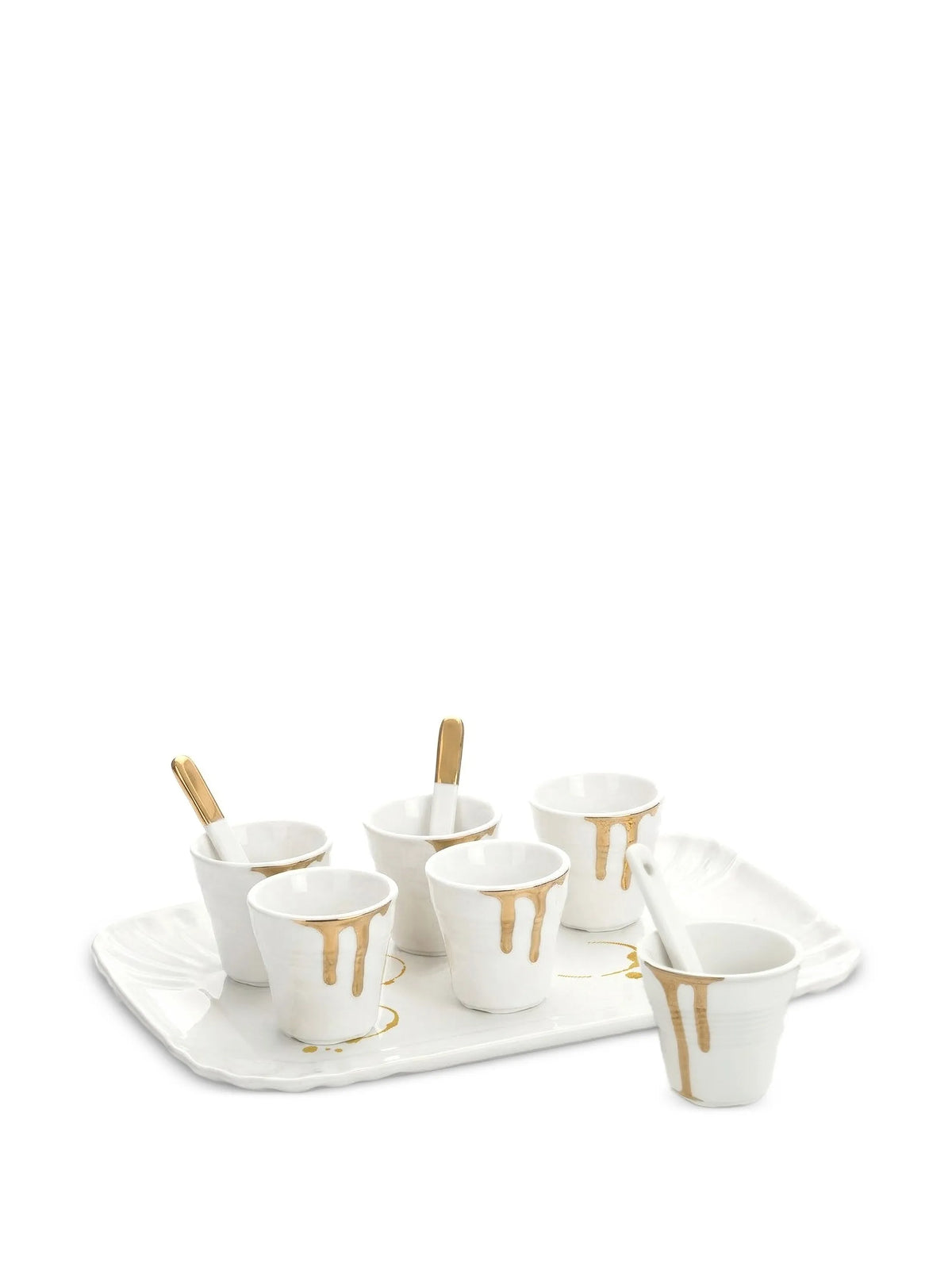 Estetico Quotidiano drip-effect coffee cups and tray set