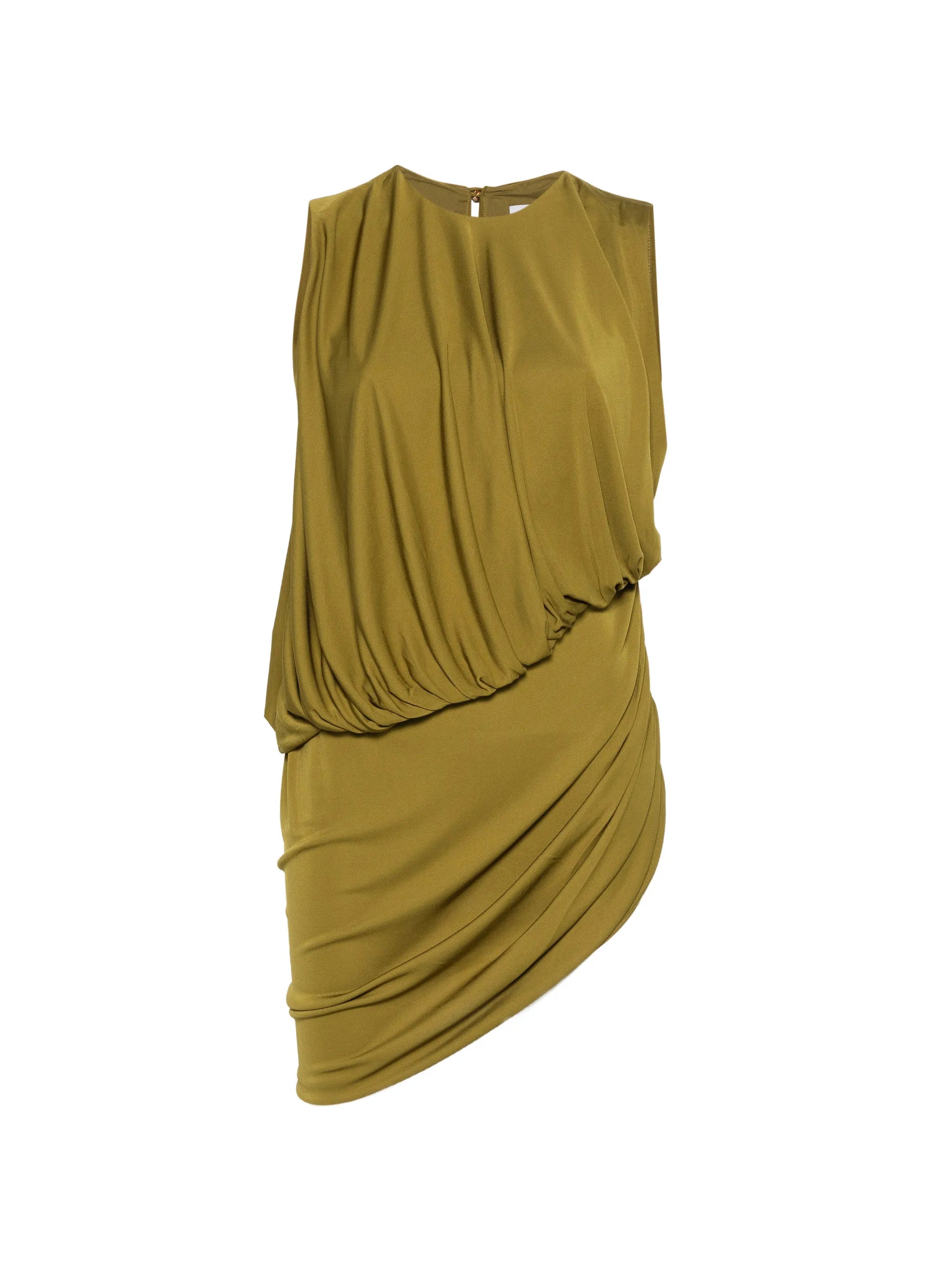 layered drape top in green