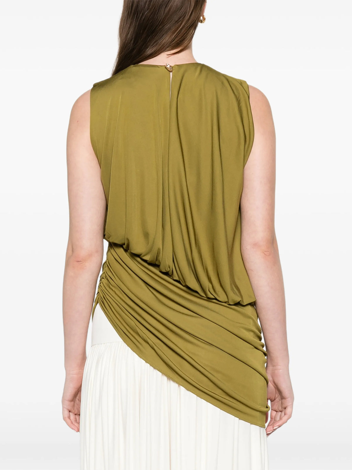 layered drape top in green