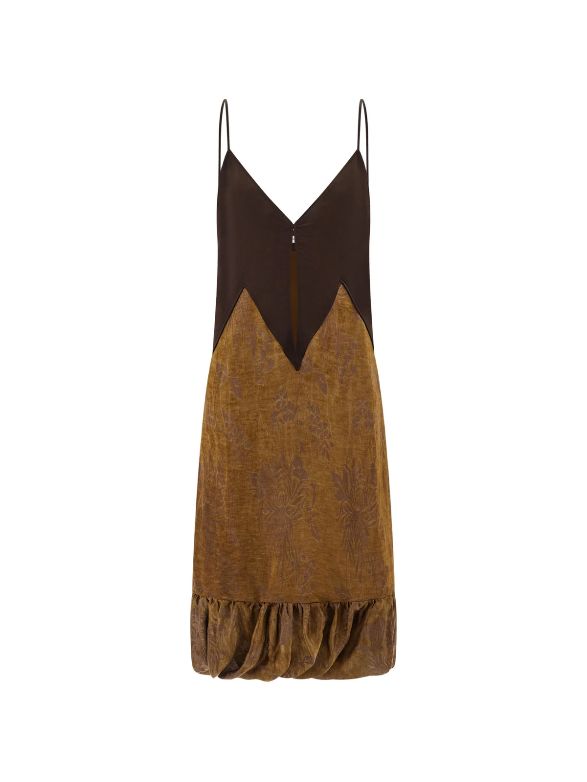 satin and linen slip dress