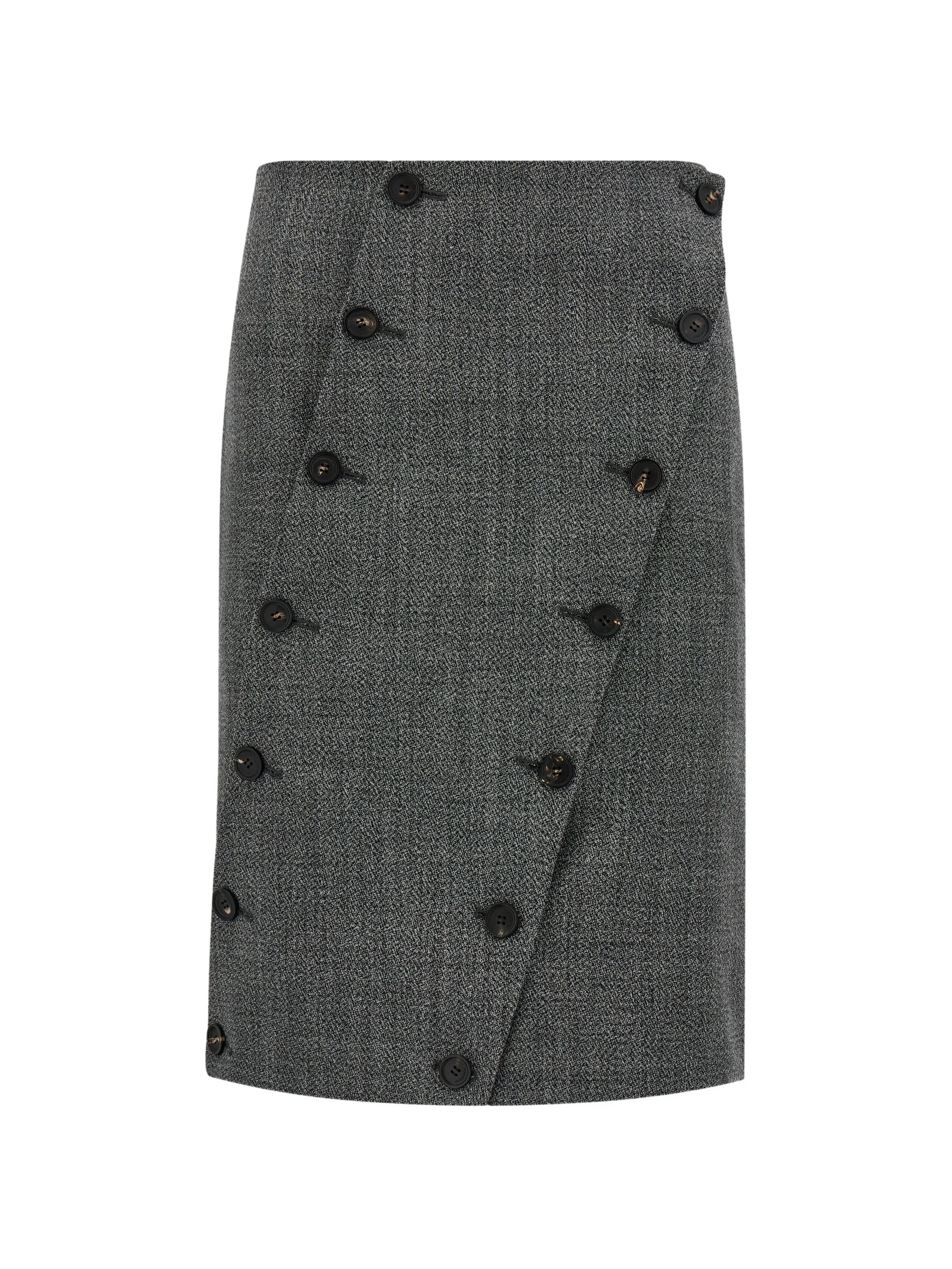 straight-cut skirt with button detail