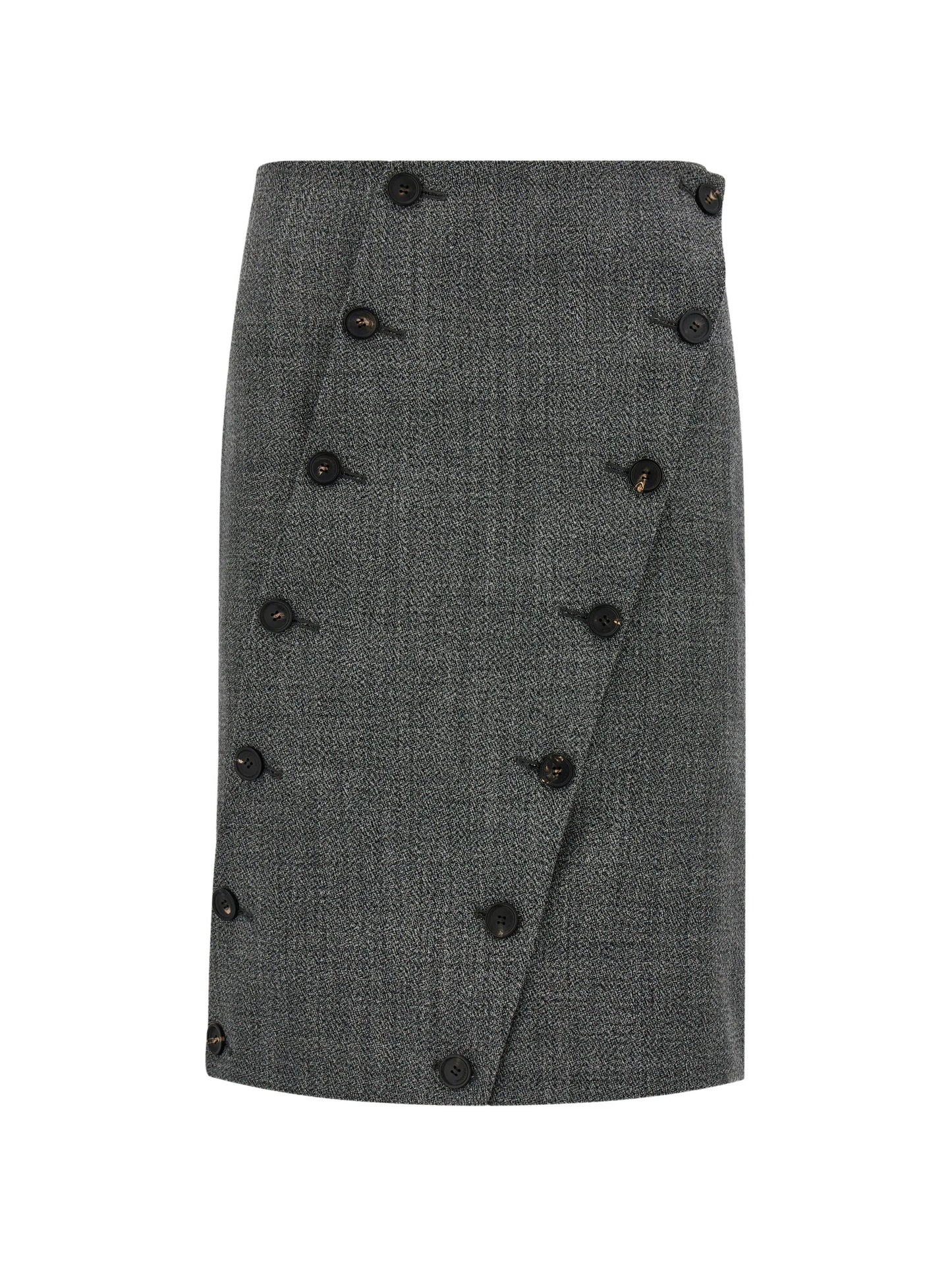 straight-cut skirt with button detail