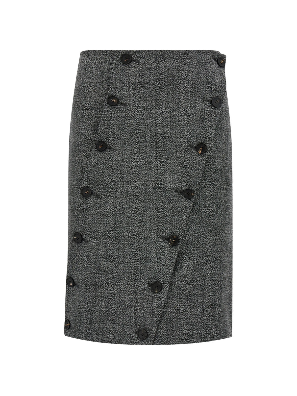 straight cut skirt with button detail