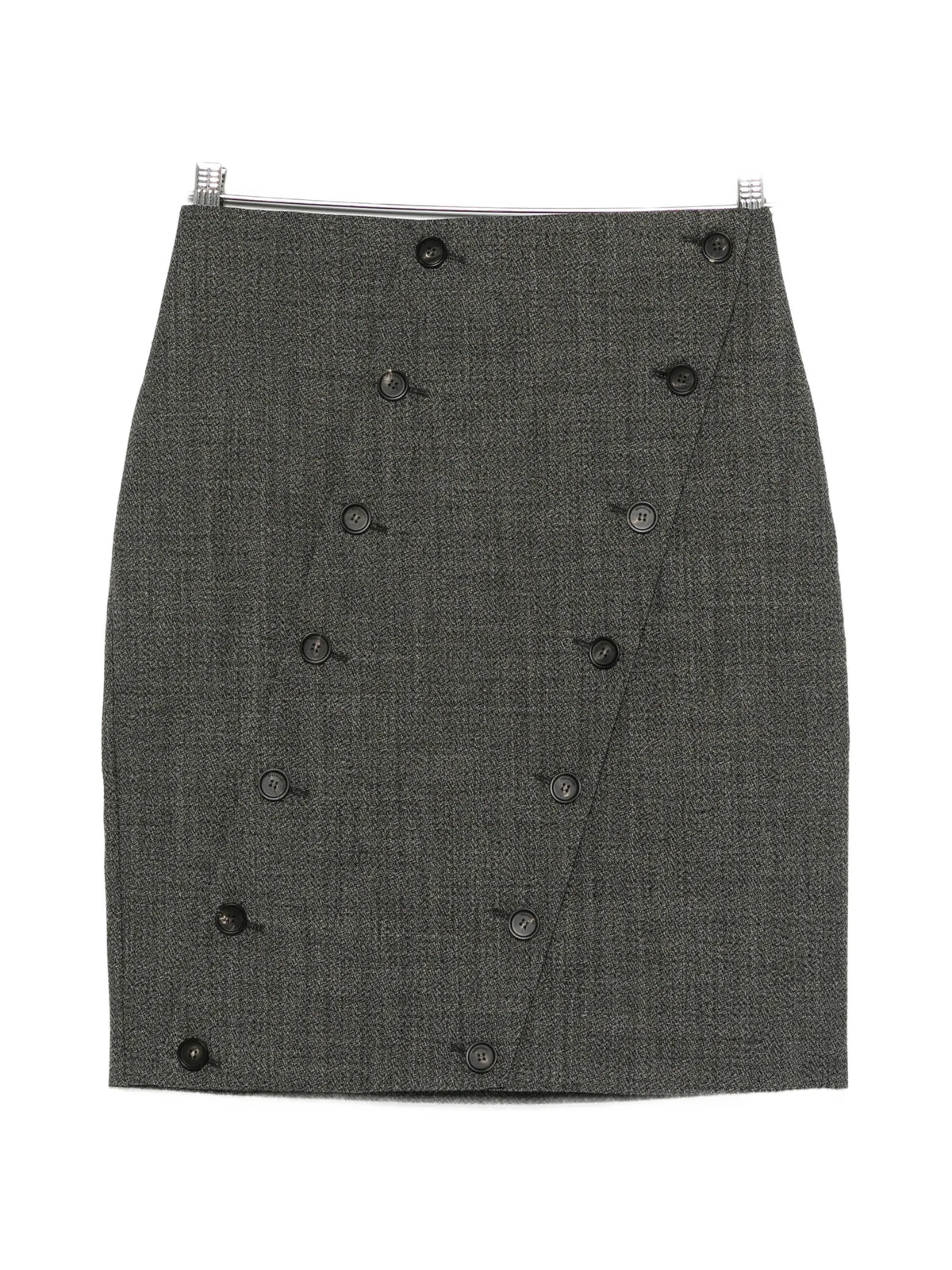 straight-cut skirt with button detail