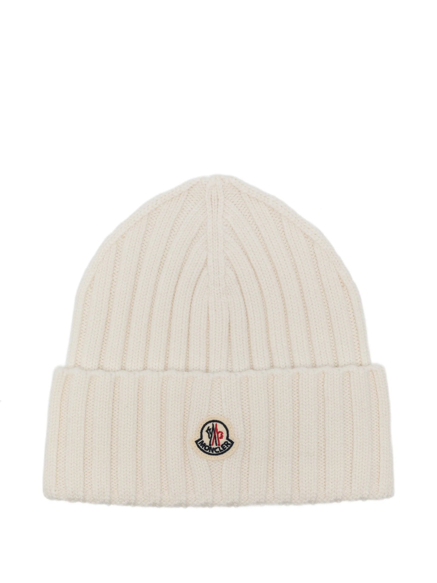 logo-patch ribbed-knit beanie hat