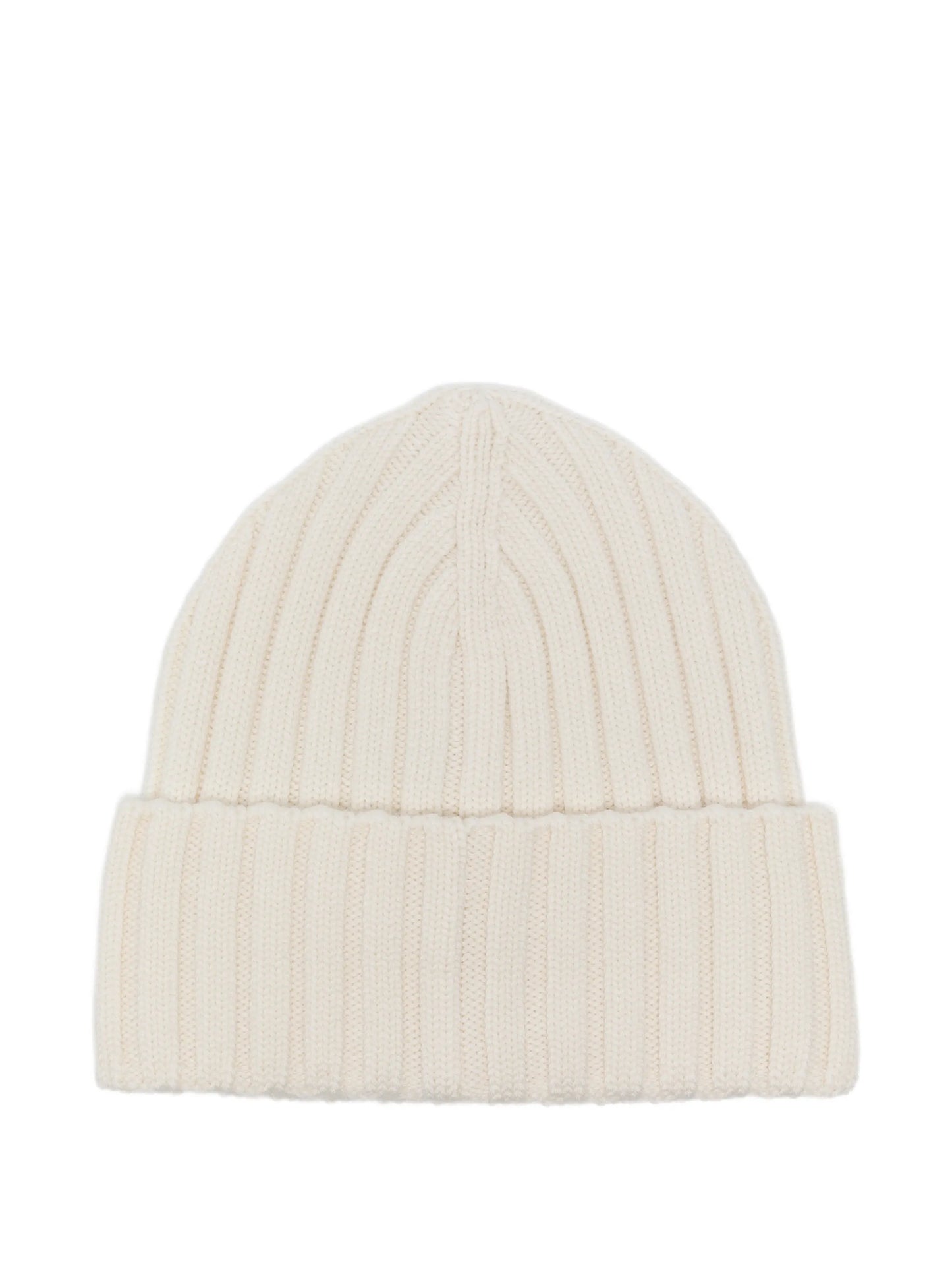 logo-patch ribbed-knit beanie hat