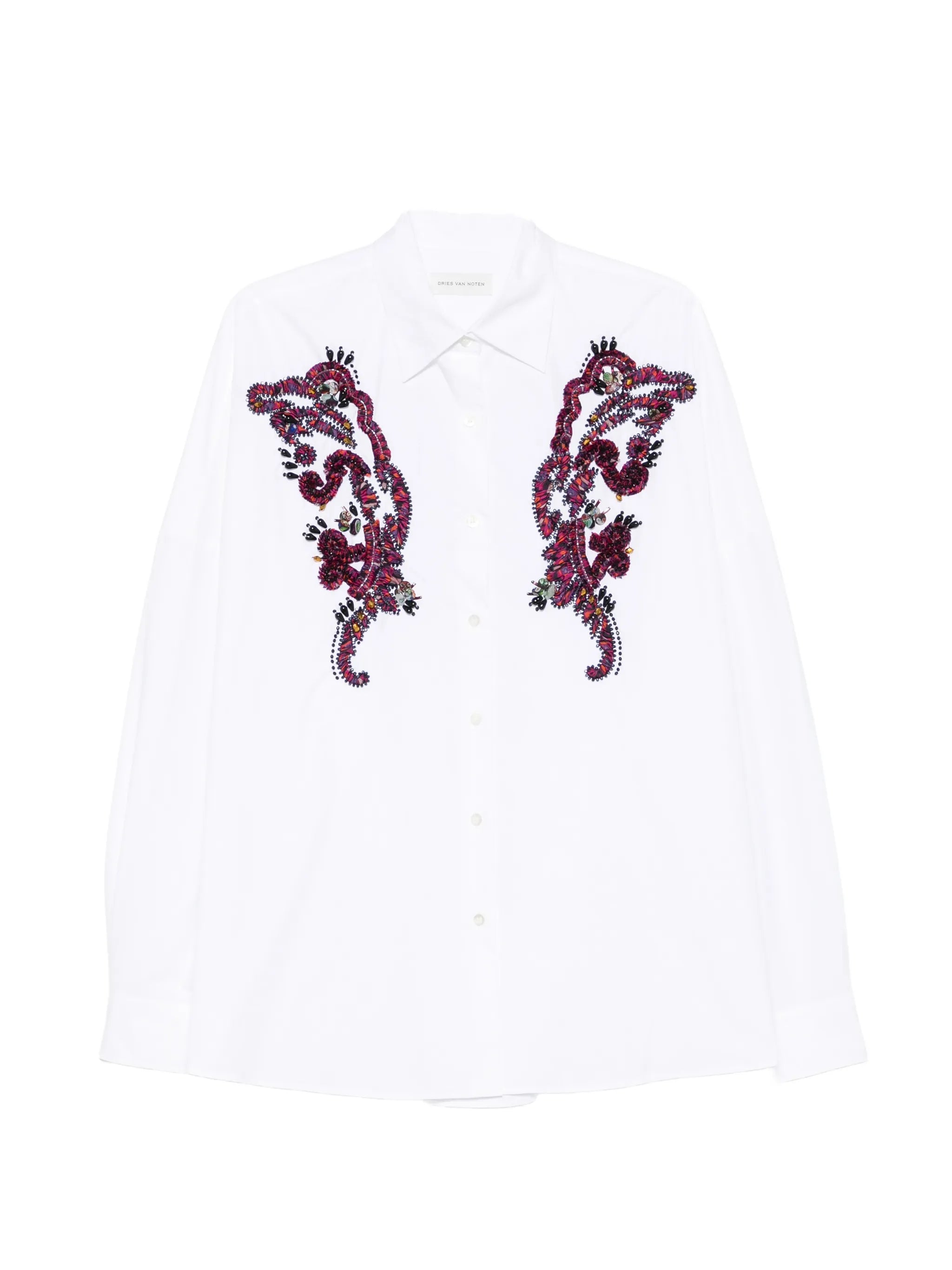 bead-embellished buttoned shirt